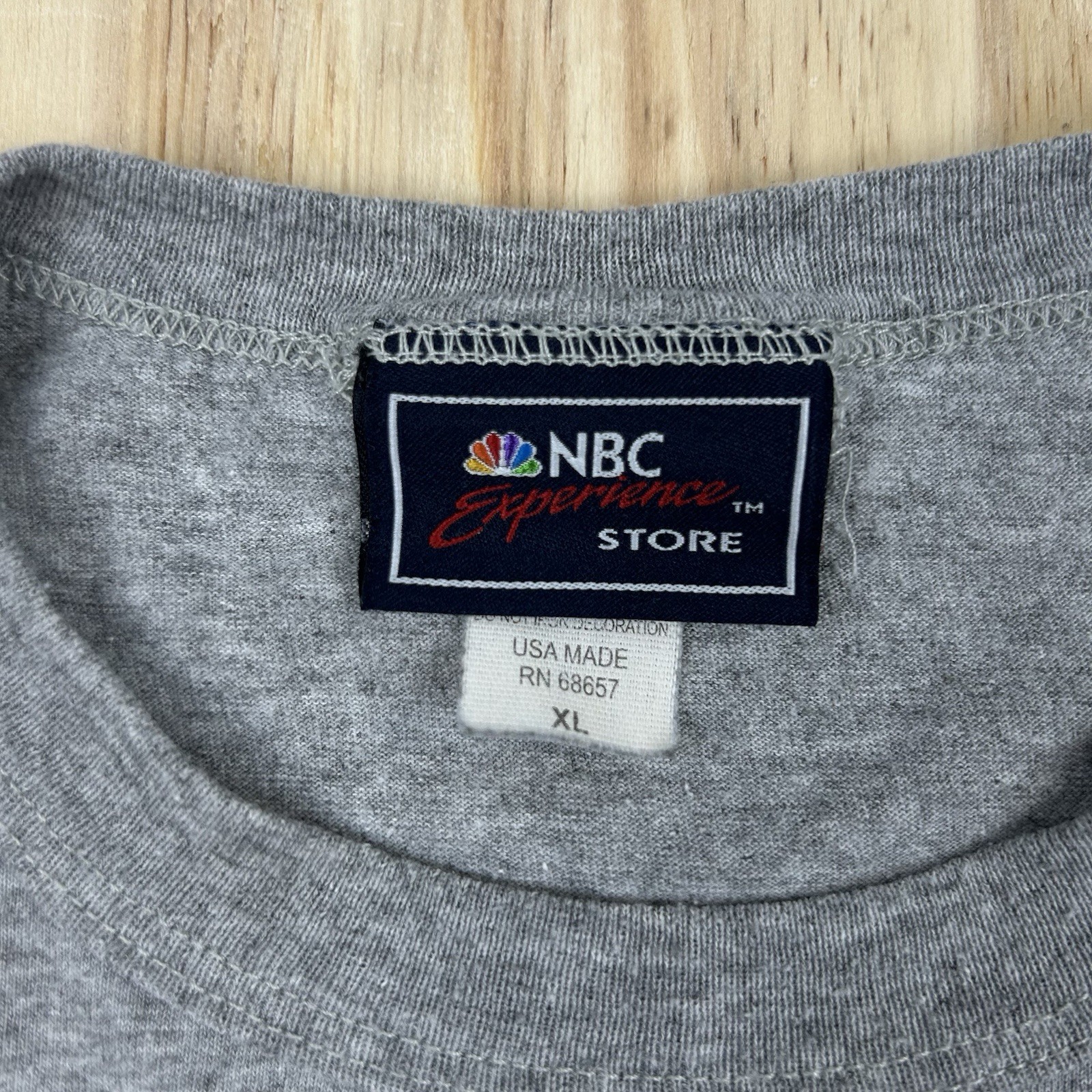 NBC Store T Shirt XL Grey NBC Experience Store Vintage USA Short Sleeve TV