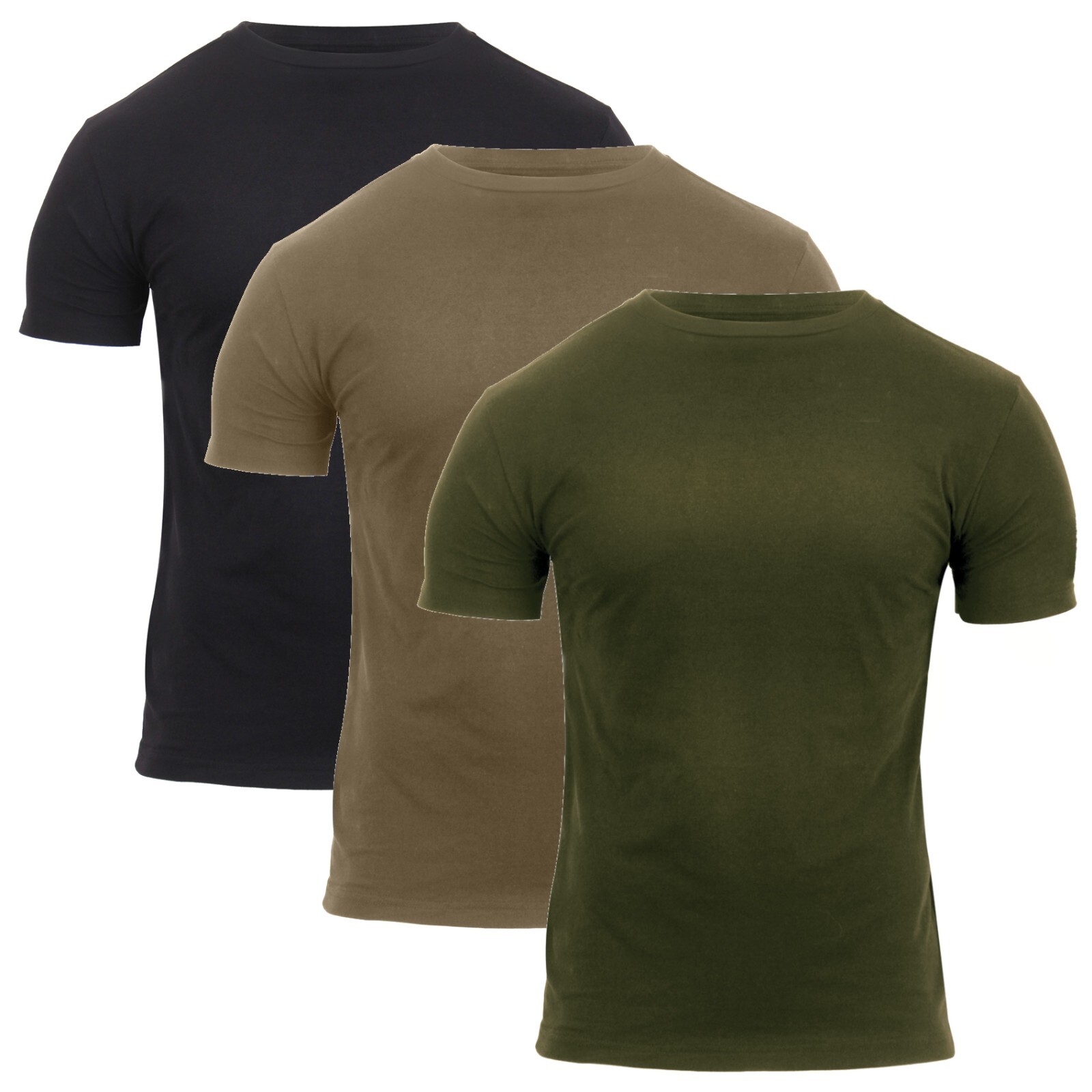 Rothco Mens Athletic Fit Solid Color MilitaryType T-Shirts Tee