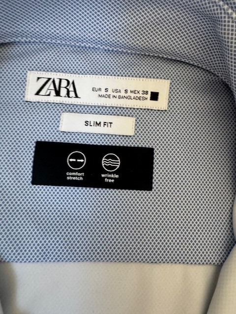 Zara Men’s Classic Button-Down Shirt X , slim fit, wrinkle free, non iron