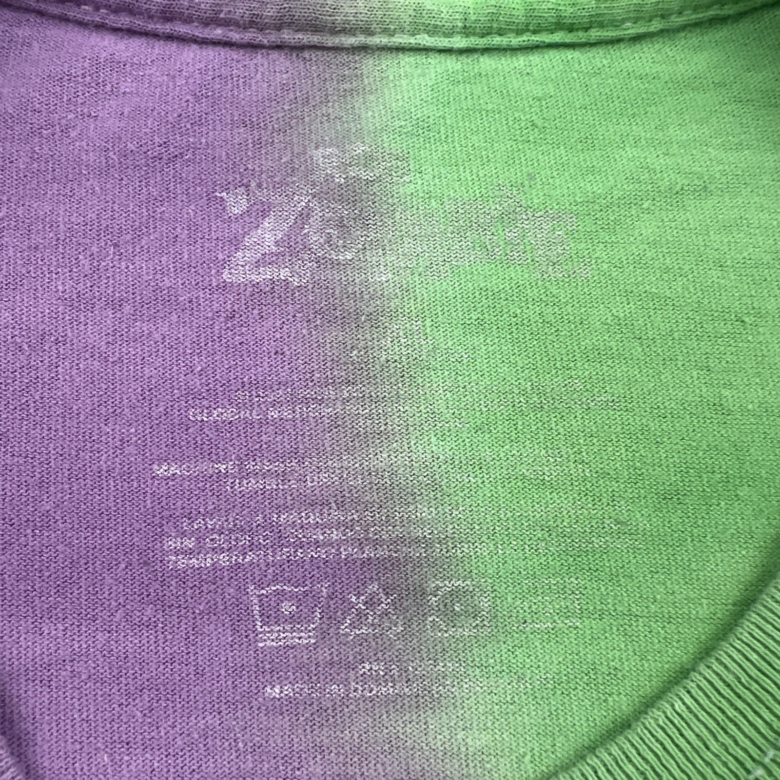 Rob Zombie “Monster Head” Tie Dye T-Shirt Adult L Distressed Faded Green Purple