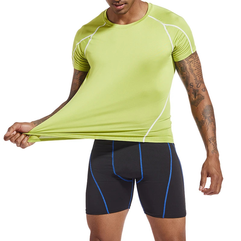 Compression T-Shirt Men’s Short Sleeve Gym Fitness Running Training Sports Top