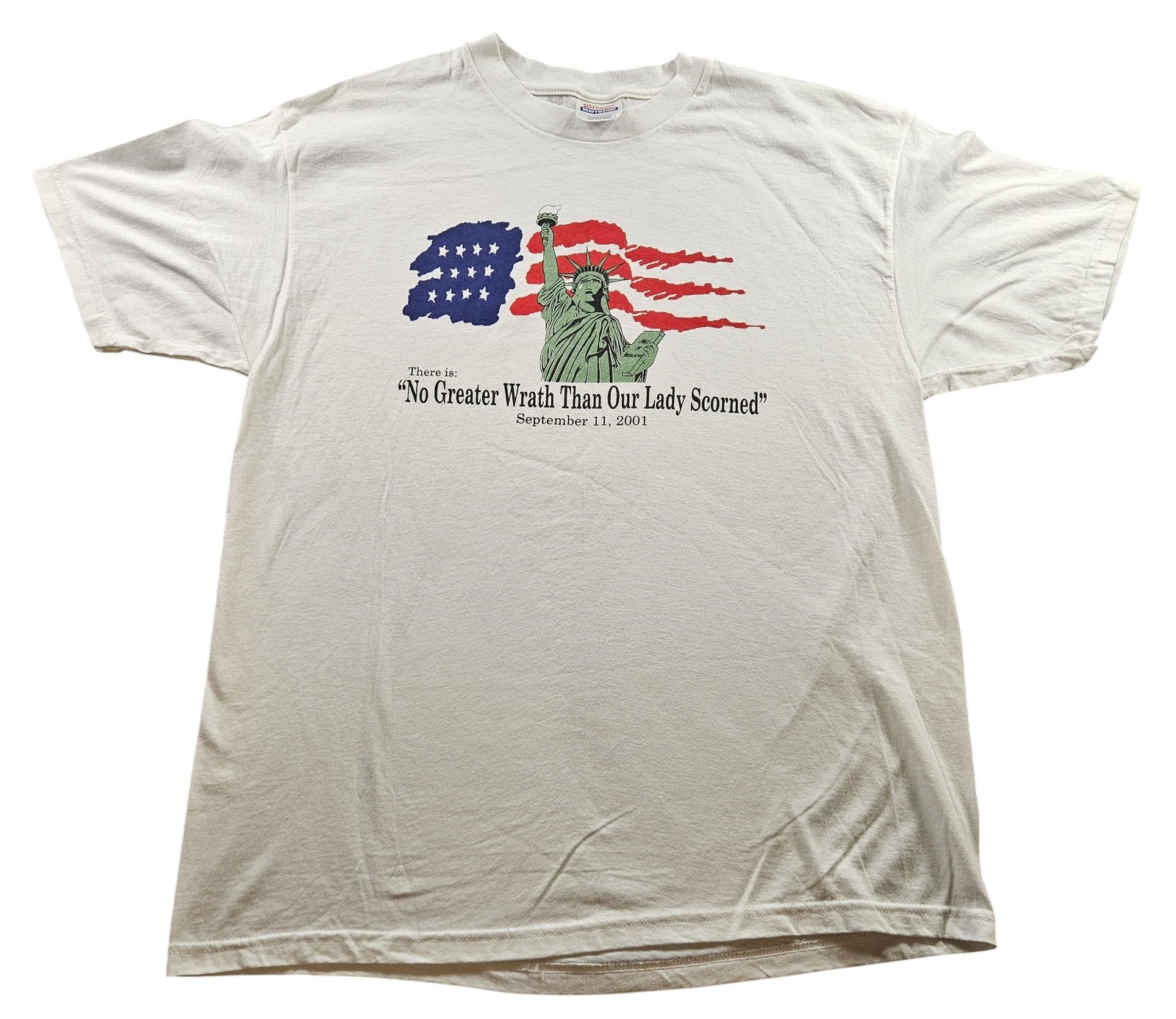 Vintage 9/11 Statue of Liberty Shirt Mens Large Hanes Patriot September 11 2001