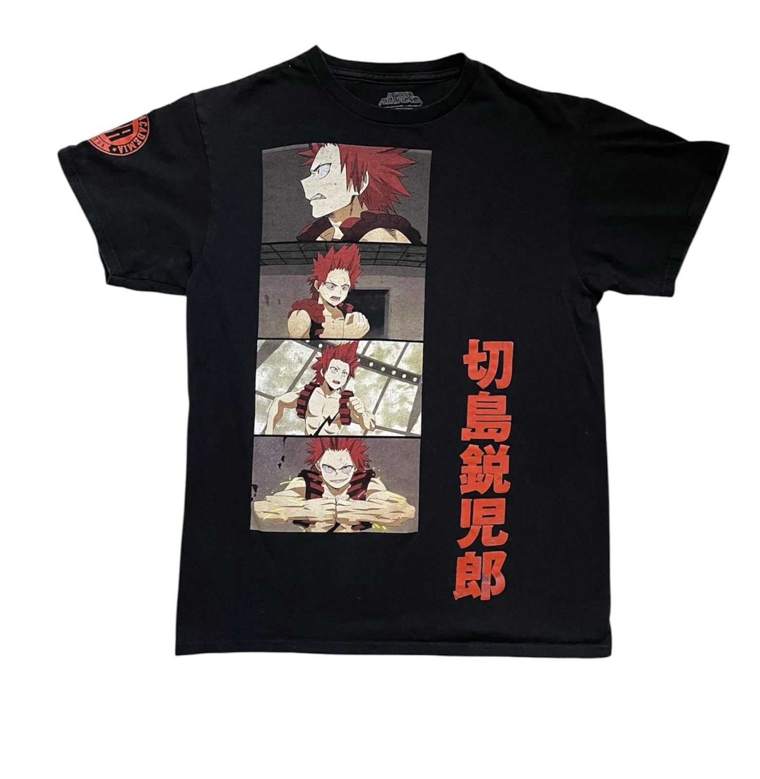 Unisex My hero academia Kirishima red riot panel graphic anime Short Sleeve tee