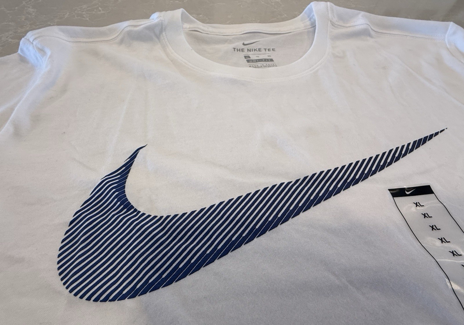 Nike Mens Dri-Fit Training T-Shirt ~ White & Grey ~ Choose Size S, M, L, XL