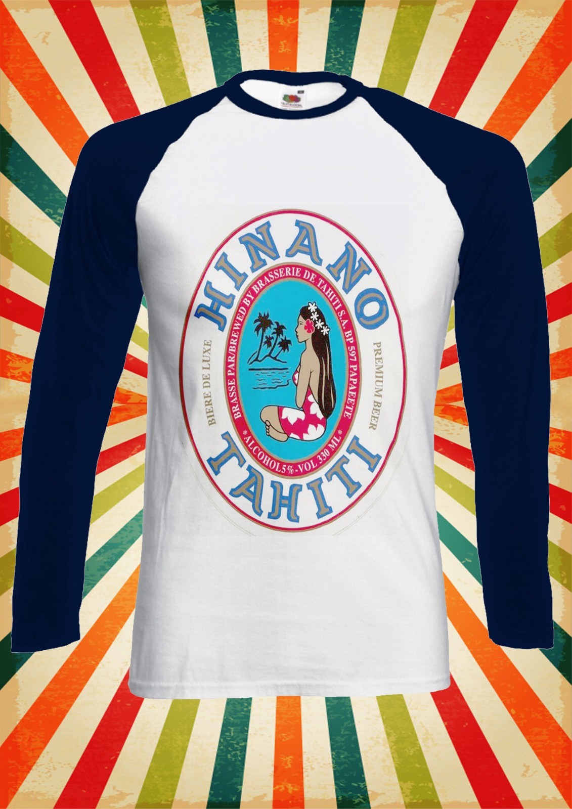 Hinano Beer Papeete Tahiti Men Women Long Short Sleeve Baseball T Shirt 1884