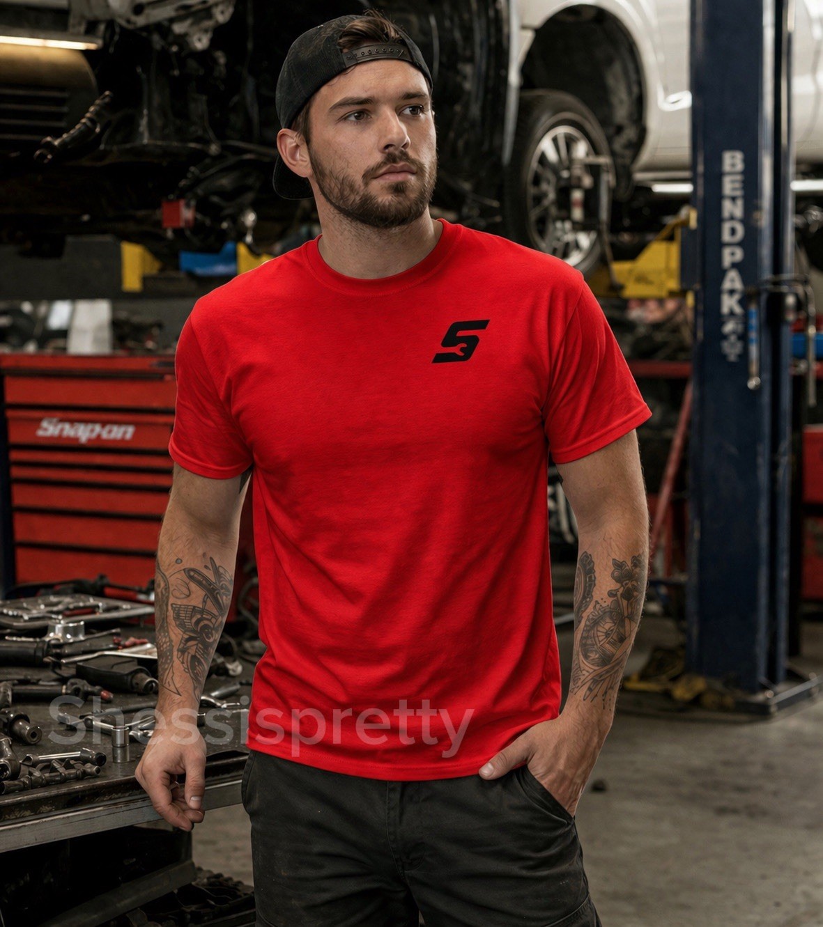 Snap-On Style Mechanic T-Shirt 100% Cotton | Work Shirt Men | Durable Graphic