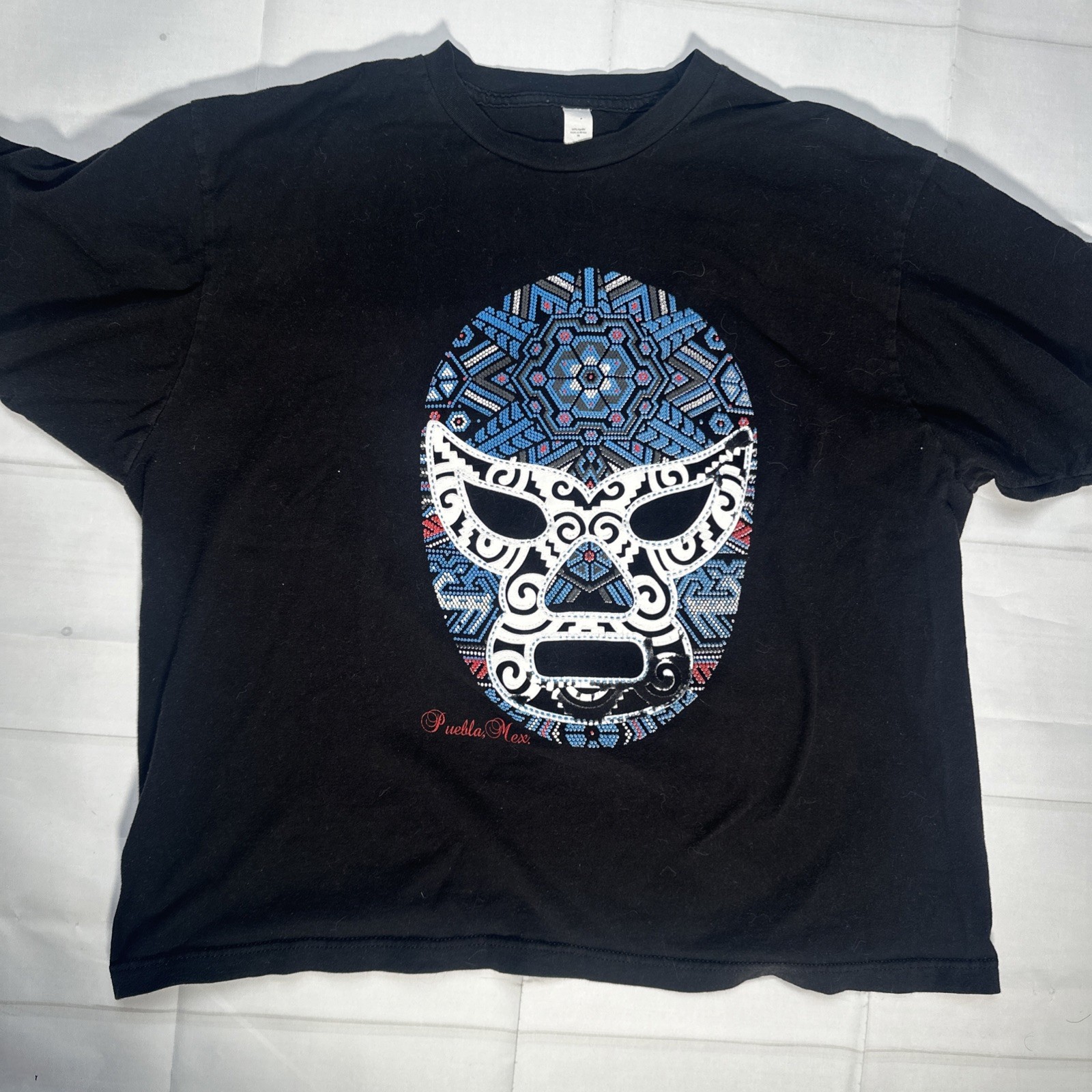 Blue Luchador XL size adult T-Shirt Made In Mexico **see Description**