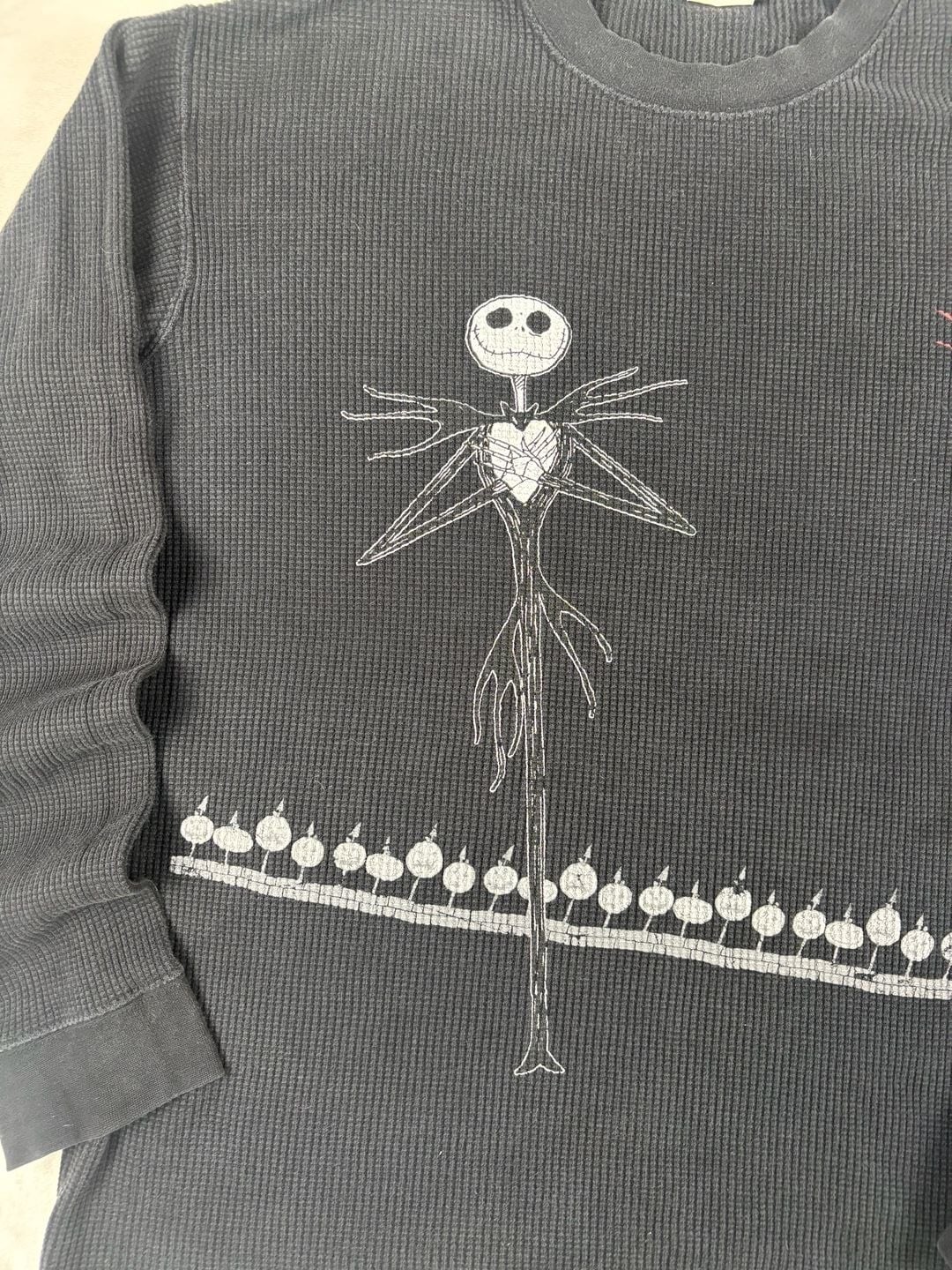 Vintage The Nightmare Before Christmas Thermal Waffle Knit Long Sleeve