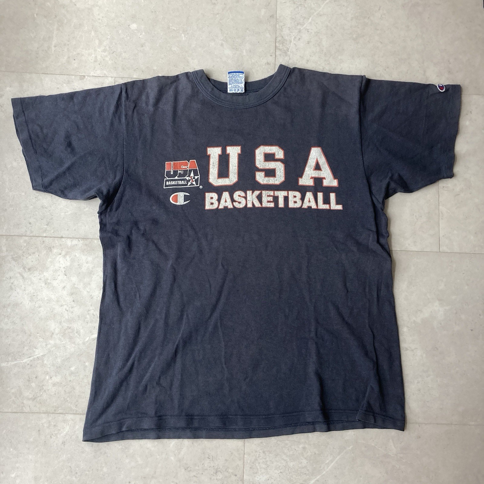 vintage 90s champion usa basketball team faded tee size large