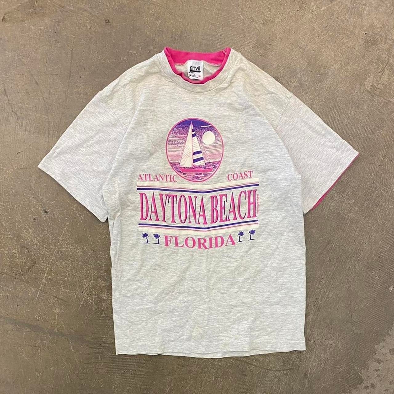 Vintage Daytona Beach Florida Anvil Atlantic Coast Destination Nature Shirt M