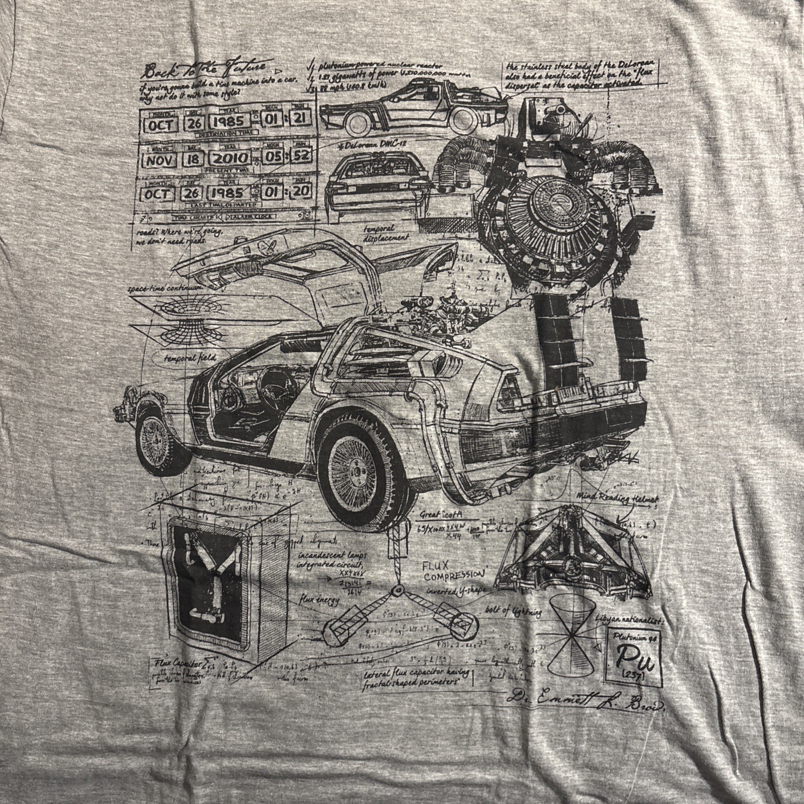 BACK TO THE FUTURE T-Shirt LOOTwear 2018 Exclusive LOOT CRATE Delorean L BTTF
