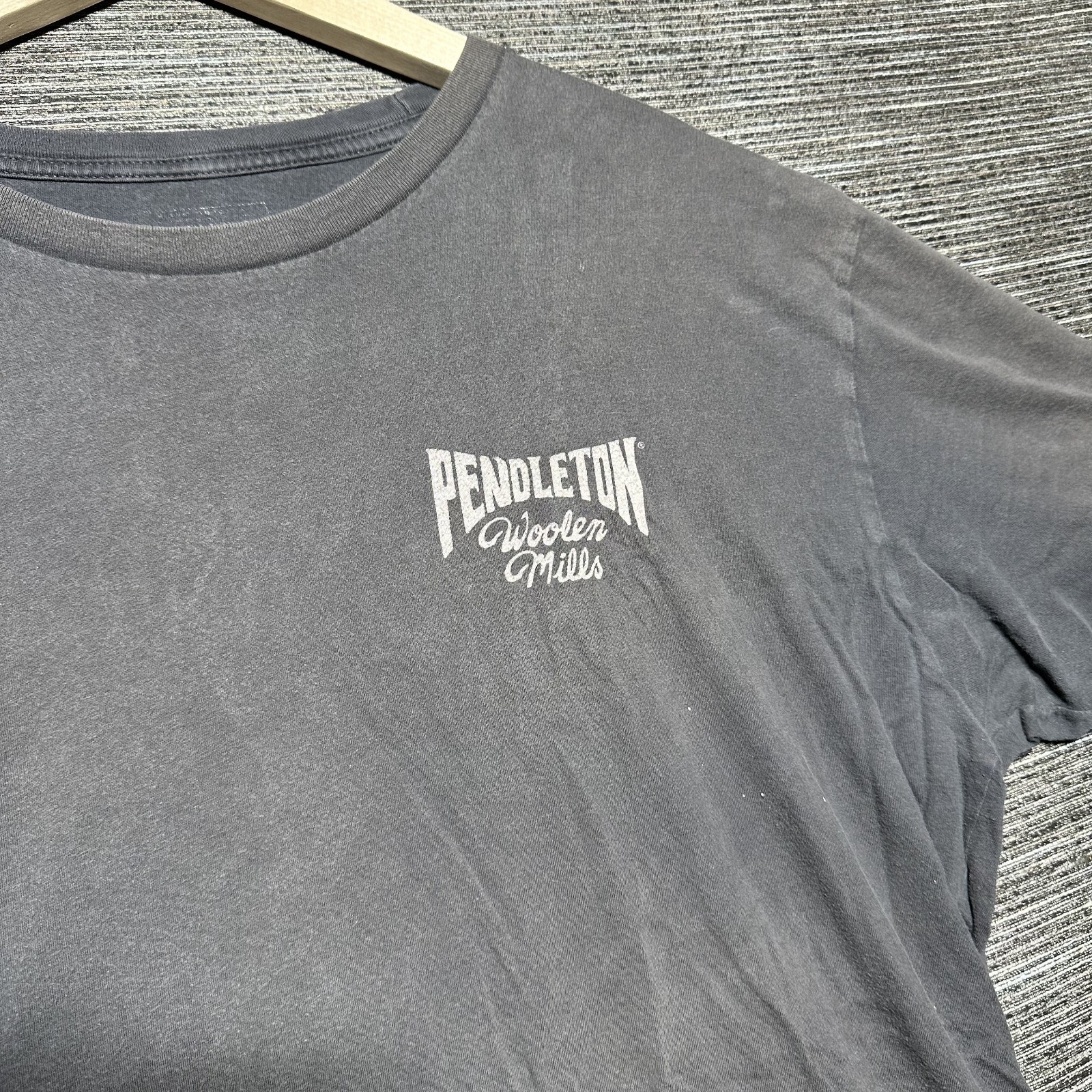Pendleton Shirt Men’s XL Black Short Sleeve Wooden Mills Faded