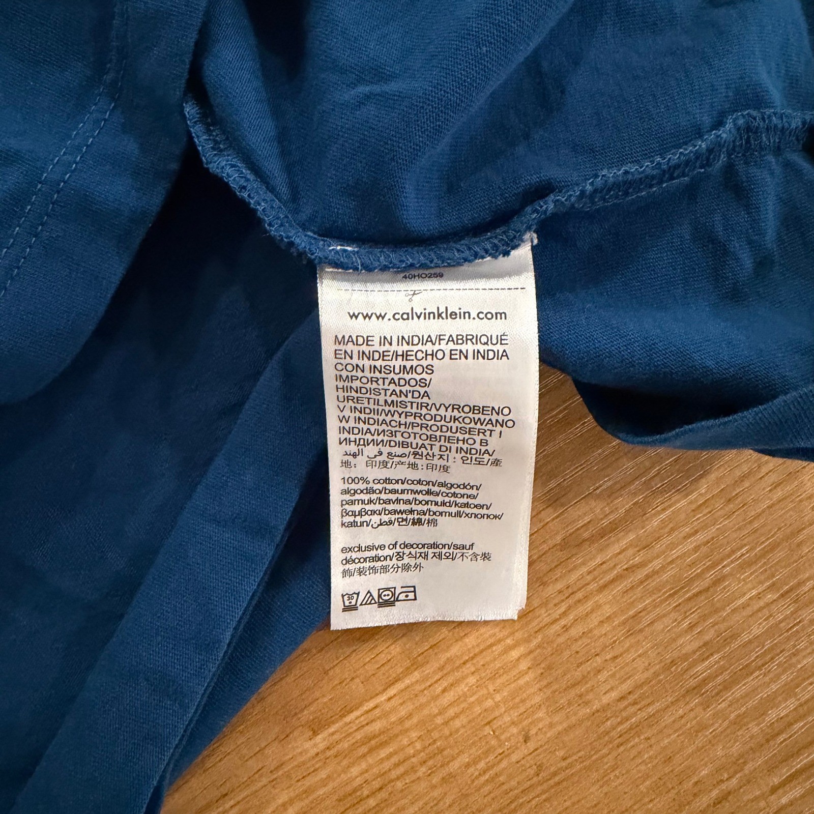 Calvin Klein Mens Liquid Touch Cotton Crewneck T-Shirt Blue XL 40HO259