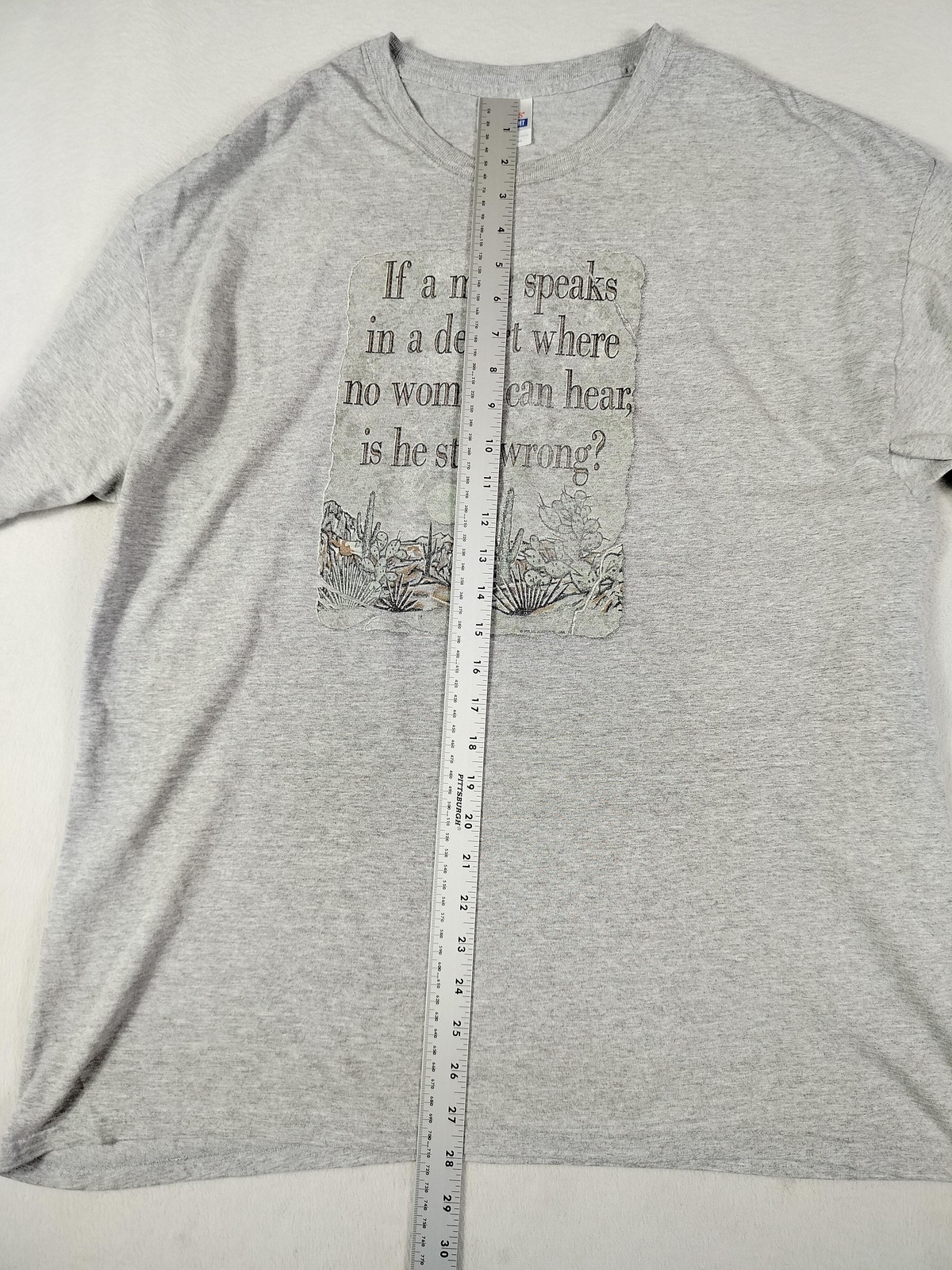 Vintage Hanes Truth Or Consequences Shirt Mens XL Gray Desert Quote Humor Casual