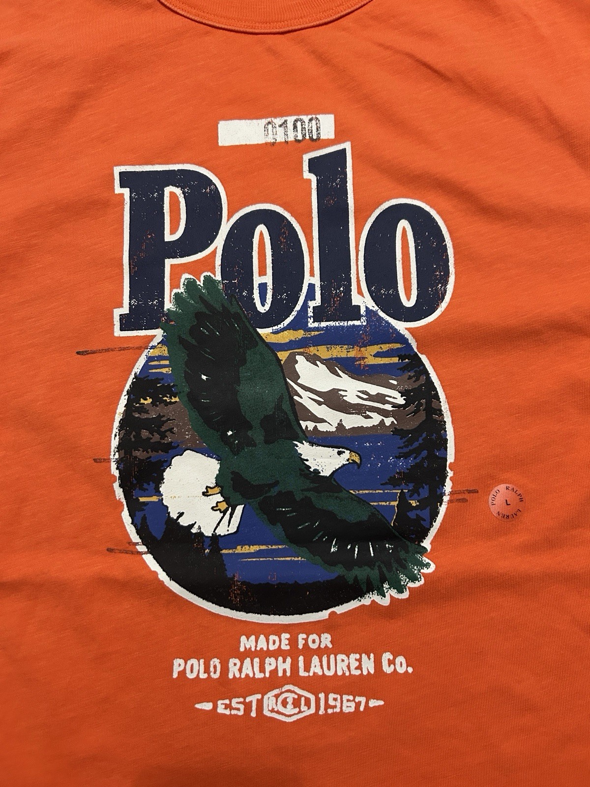Polo Ralph Lauren Eagle Outdoorsman Guide Hunting Sportsman Tee Shirt Size L