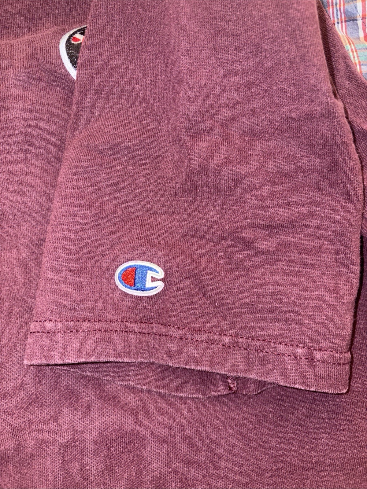 Champion Sportswear Big C Embroidered Logo Men’s Large T-Shirt Maroon Red
