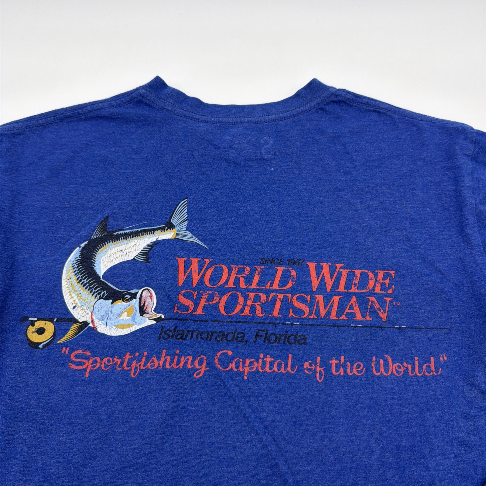 World Wide Sportsman Island Florida T-shirt Men S Blure Graphic Print Logo.46884