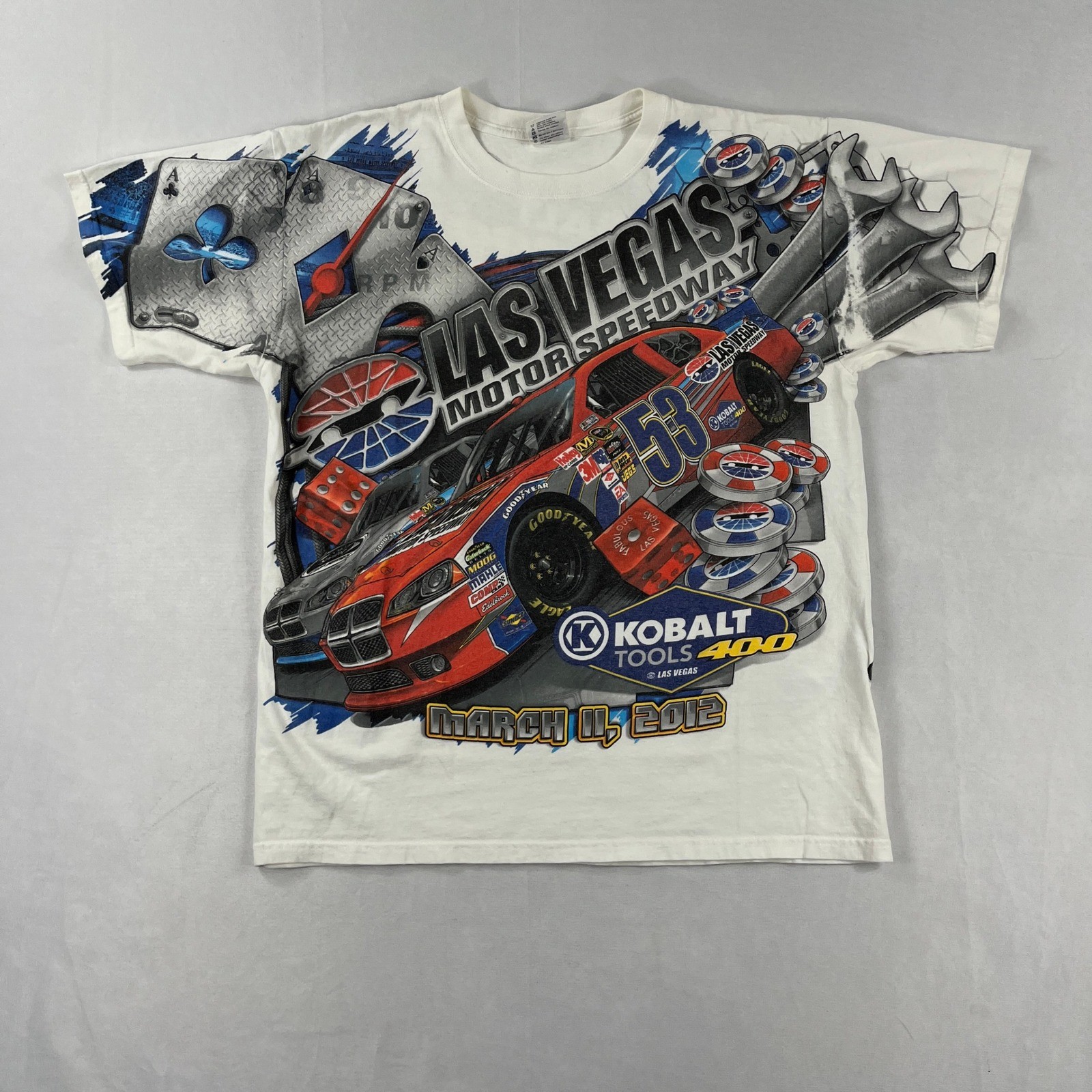 NASCAR Las Vegas Motor Speedway 2012 AOP Racing T-Shirt Mens L Chase