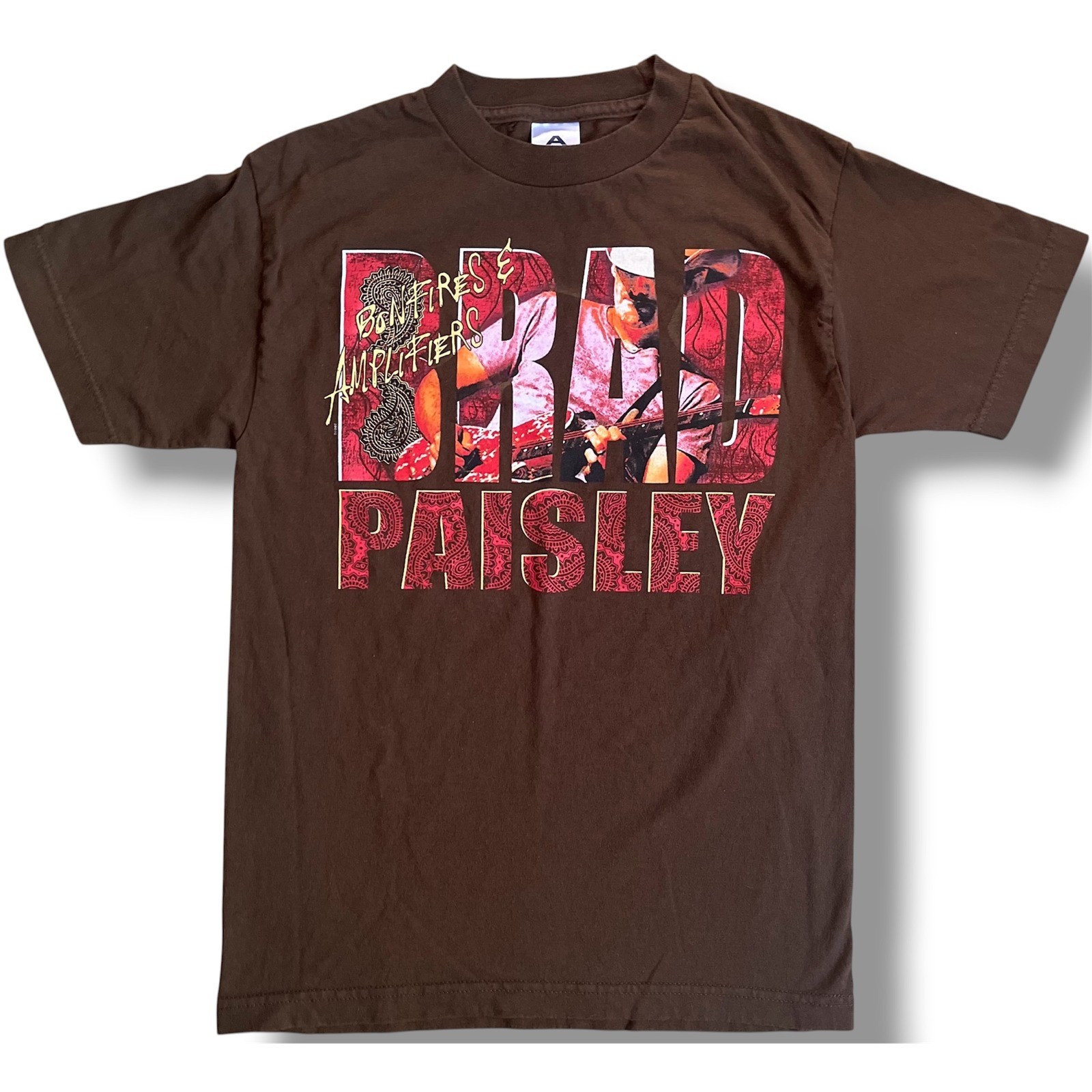 Vtg Brad Paisley Bonfires & Amplifiers 2007 Tour Shirt Mens Small Brown Concert