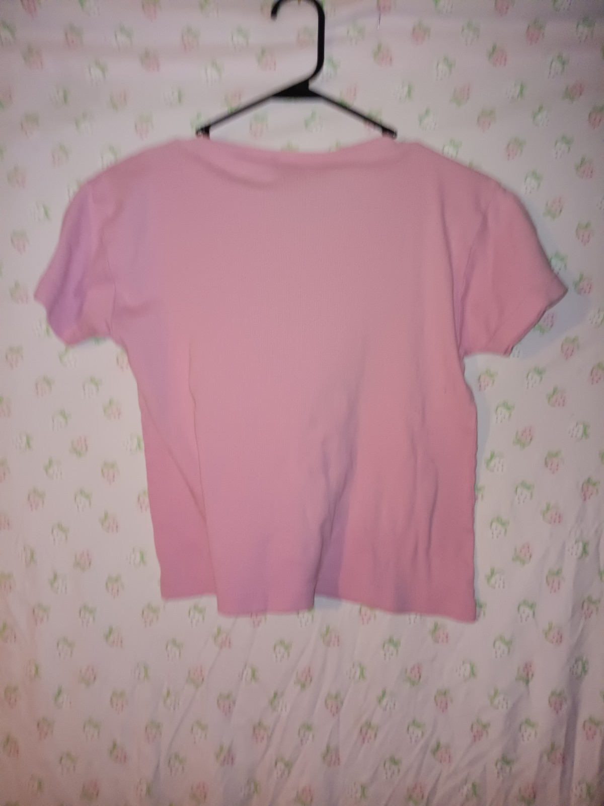L.A.T Sportswear Pink Size L Crop Vintage Cute Monster Graphic T-Shirt