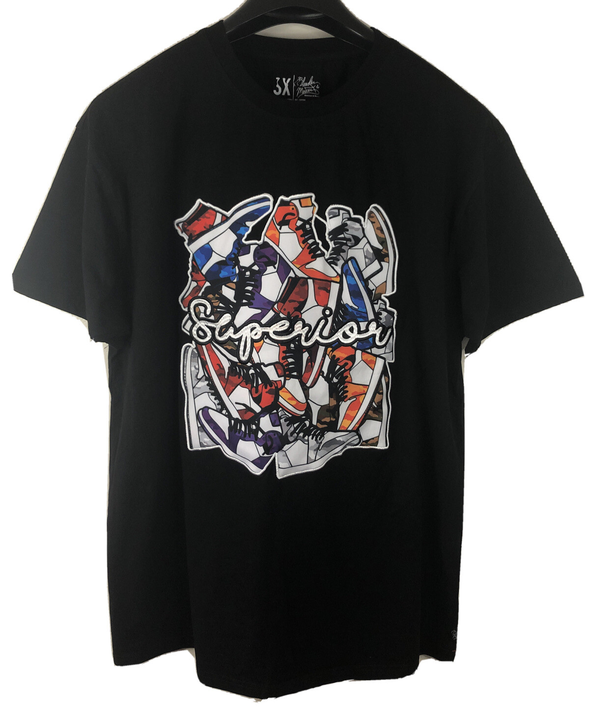 Men’s BLEAKER & MERCER Superior Sneakers Black T-shirt 3X NWT