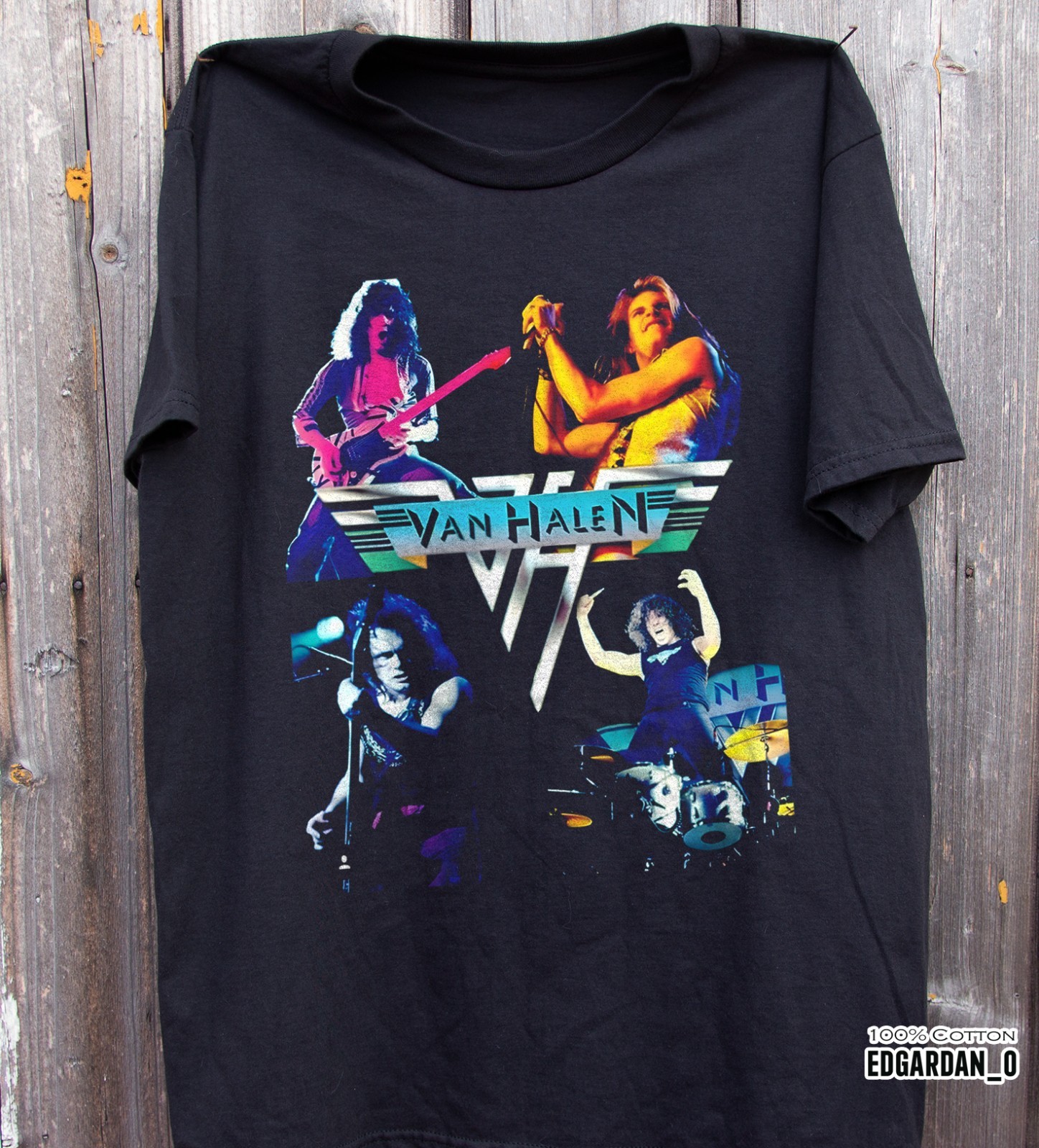 Van Halen Live Rock Band Heavy Cotton Black Unisex T-shirt Size S-5XL