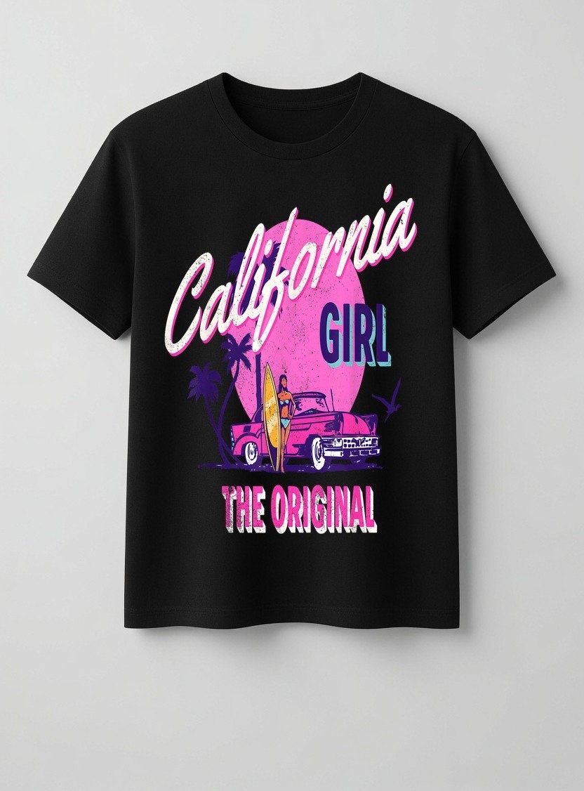 Women The Original California Girl Cute Pink Girly Graphic T-Shirt
