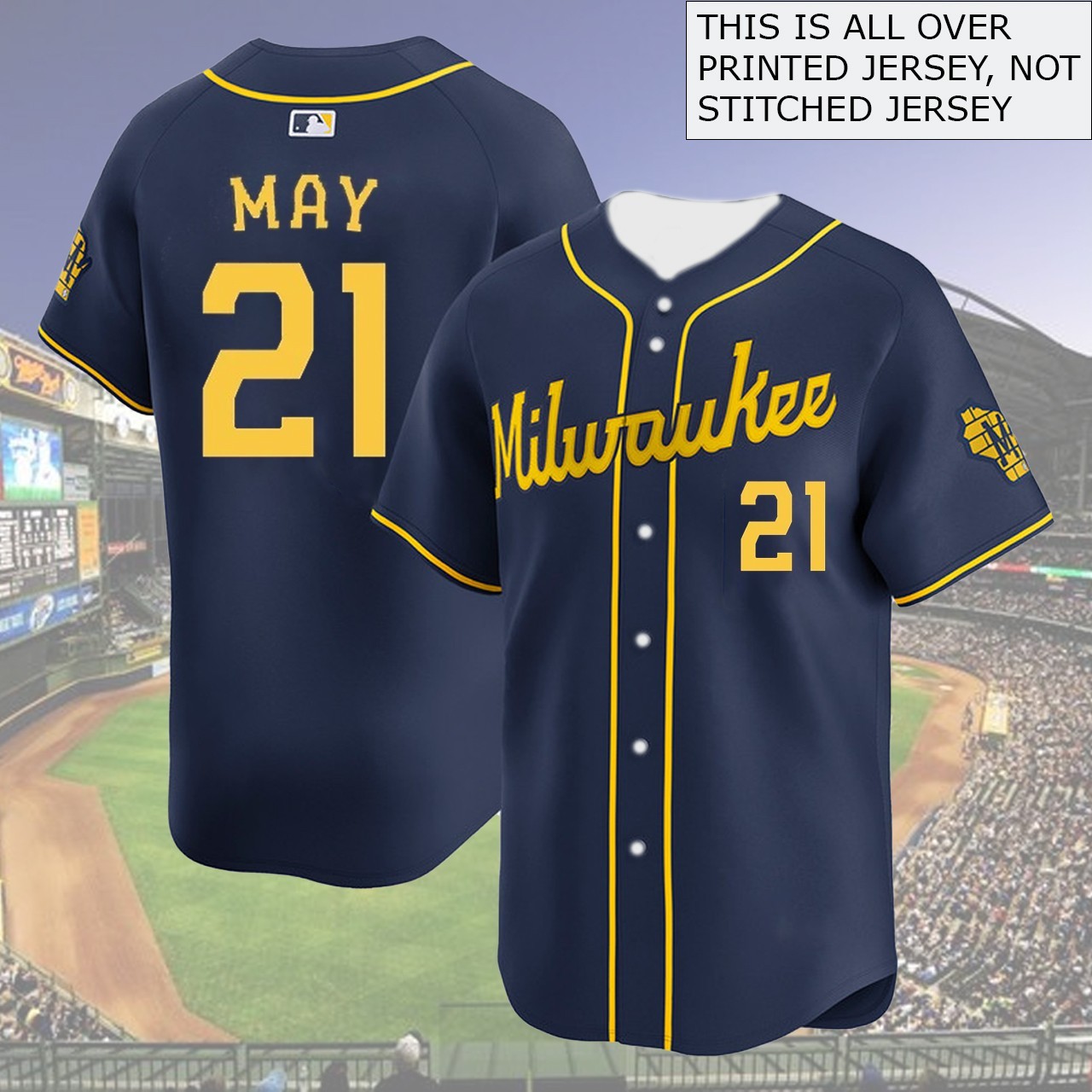 HOT! Welcome Dustiin May #21 To MilwaukeeTeam Player Name & Number For Fans