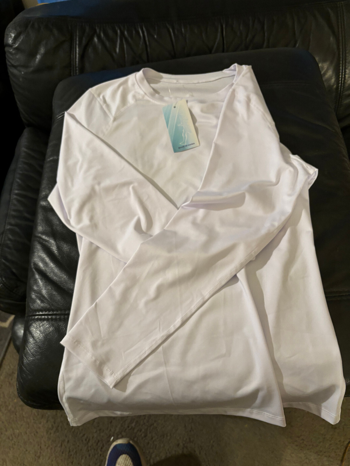 Style One new w tags polyester 85 spandex 15% work out shirt mens s white Mint