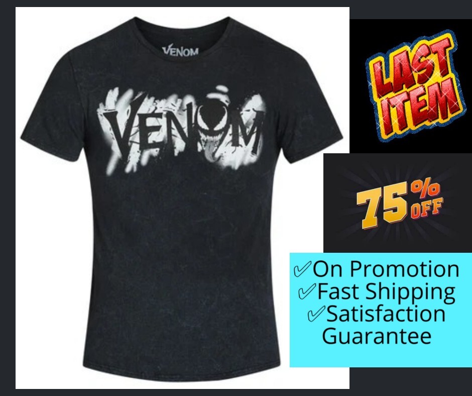 Marvel’s Venom Men’s size XL ( 46 ) Mineral Wash Graphic Tee color BLACK NEW
