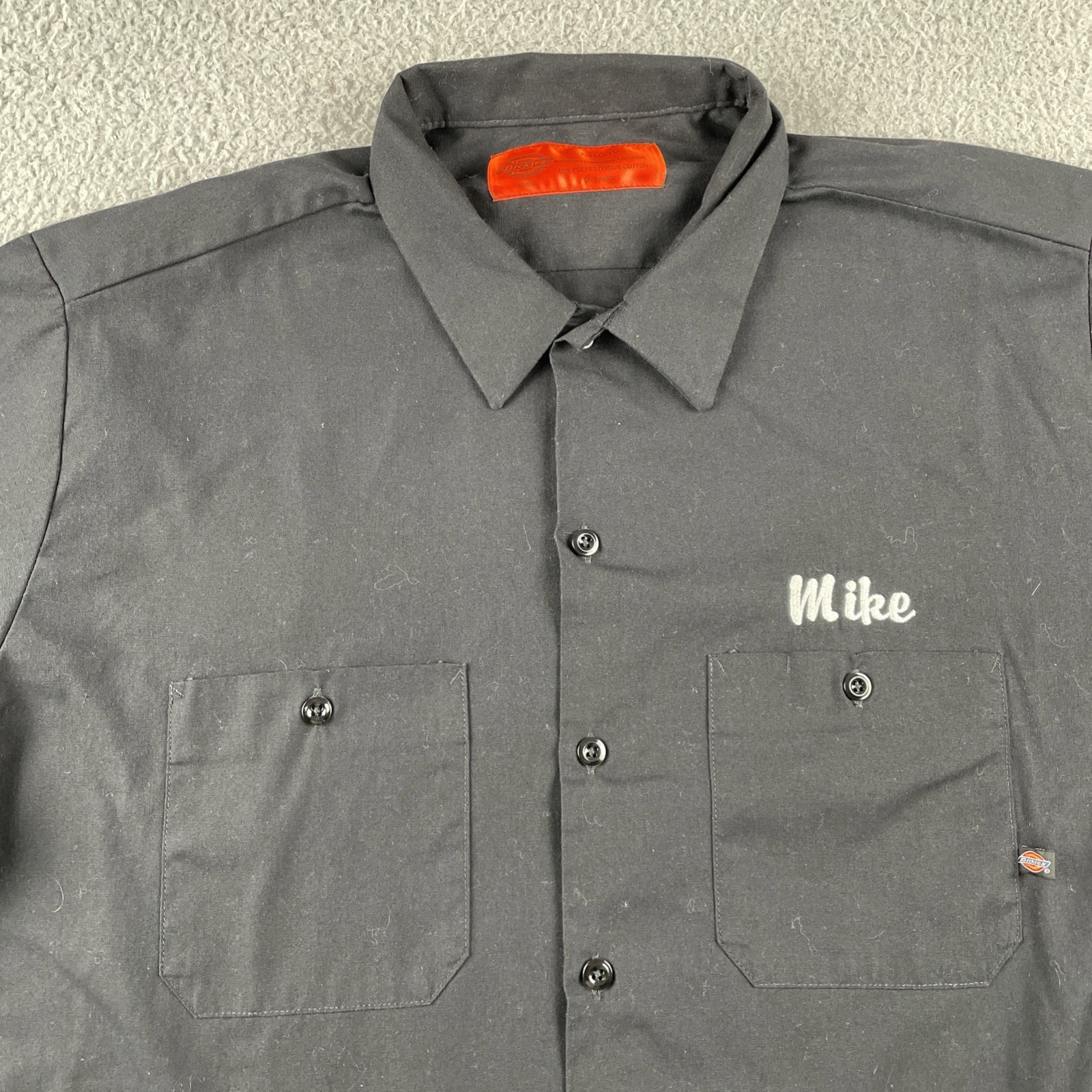 Dickies Custom Rod’s Auto Shop Work Shirt Button Up Embroidered Black XL Blend
