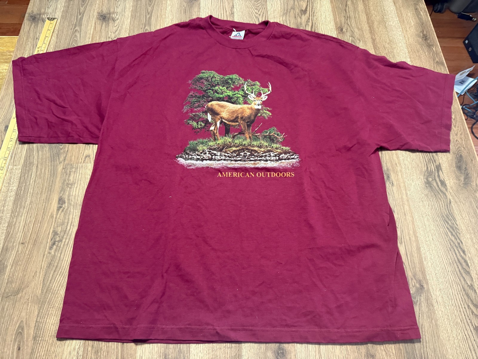 Alstyle Apparel & Activewear Shirts Men’s Size 4XL Maroon American Outdoors Deer