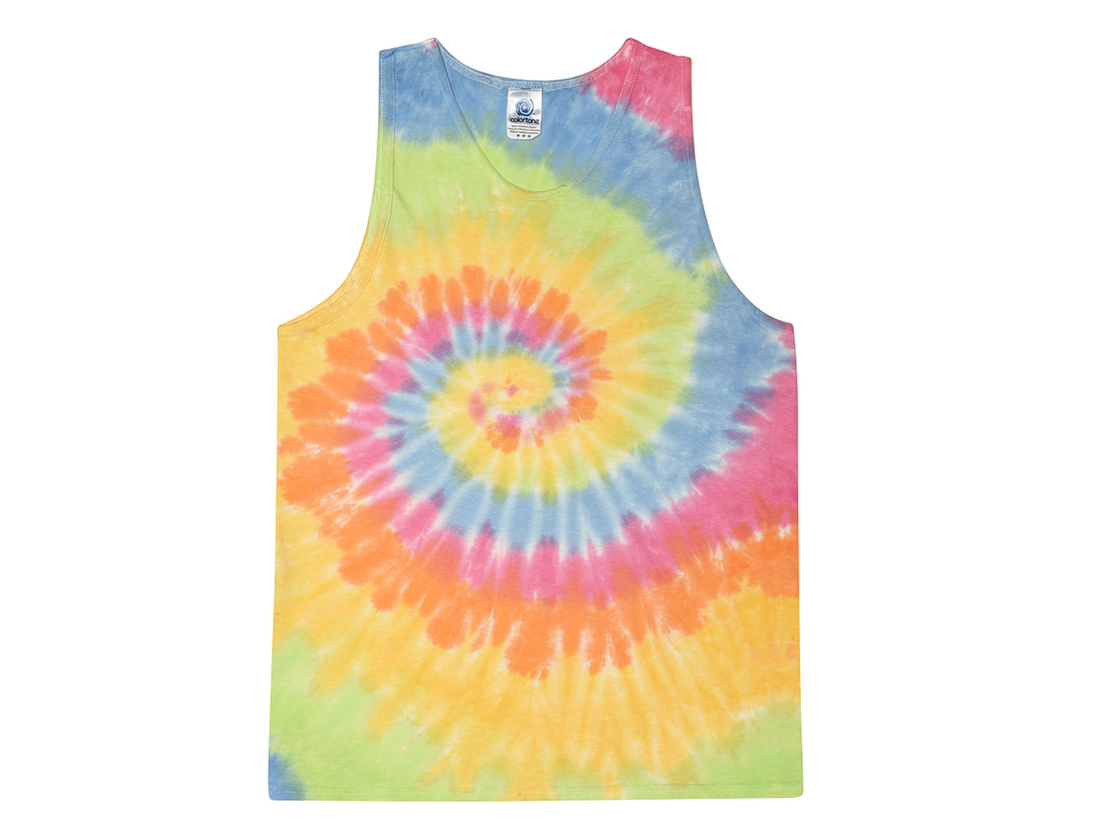 Multi-Color Tie Dye Tank Tops Sleeveless T-Shirts Adult Large 100% Cotton