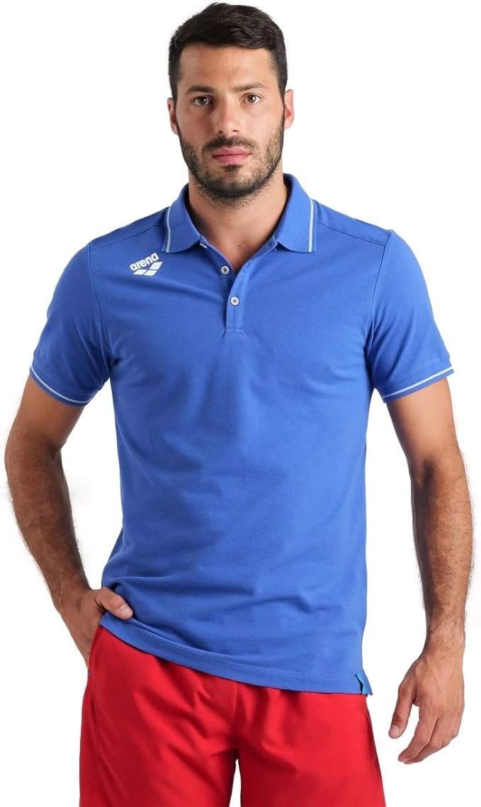 ARENA Team Solid Polo Shirt Unisex Small Royal Blue Cotton Short Sleeve S