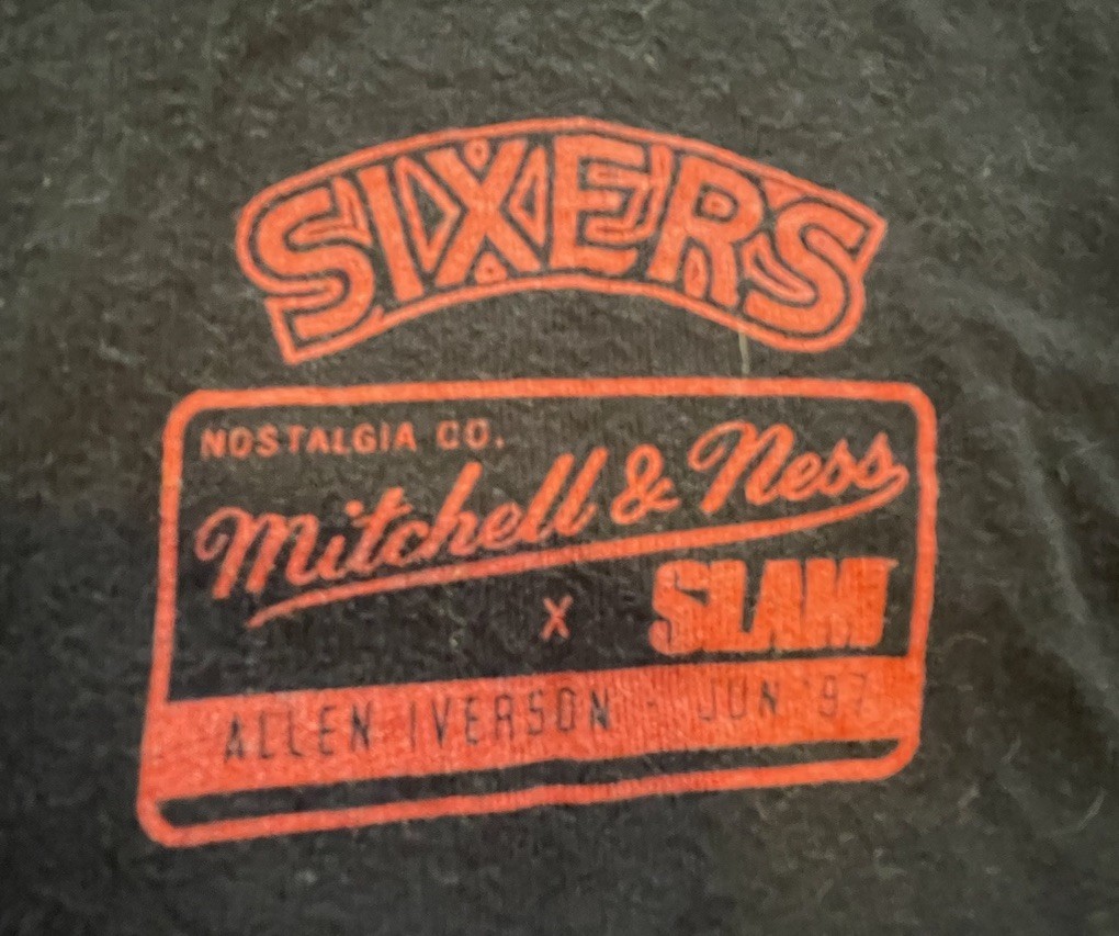 Mitchell Ness Allen Iverson Small Black T Shirt Slam Magazine 76ers Whos Afraid