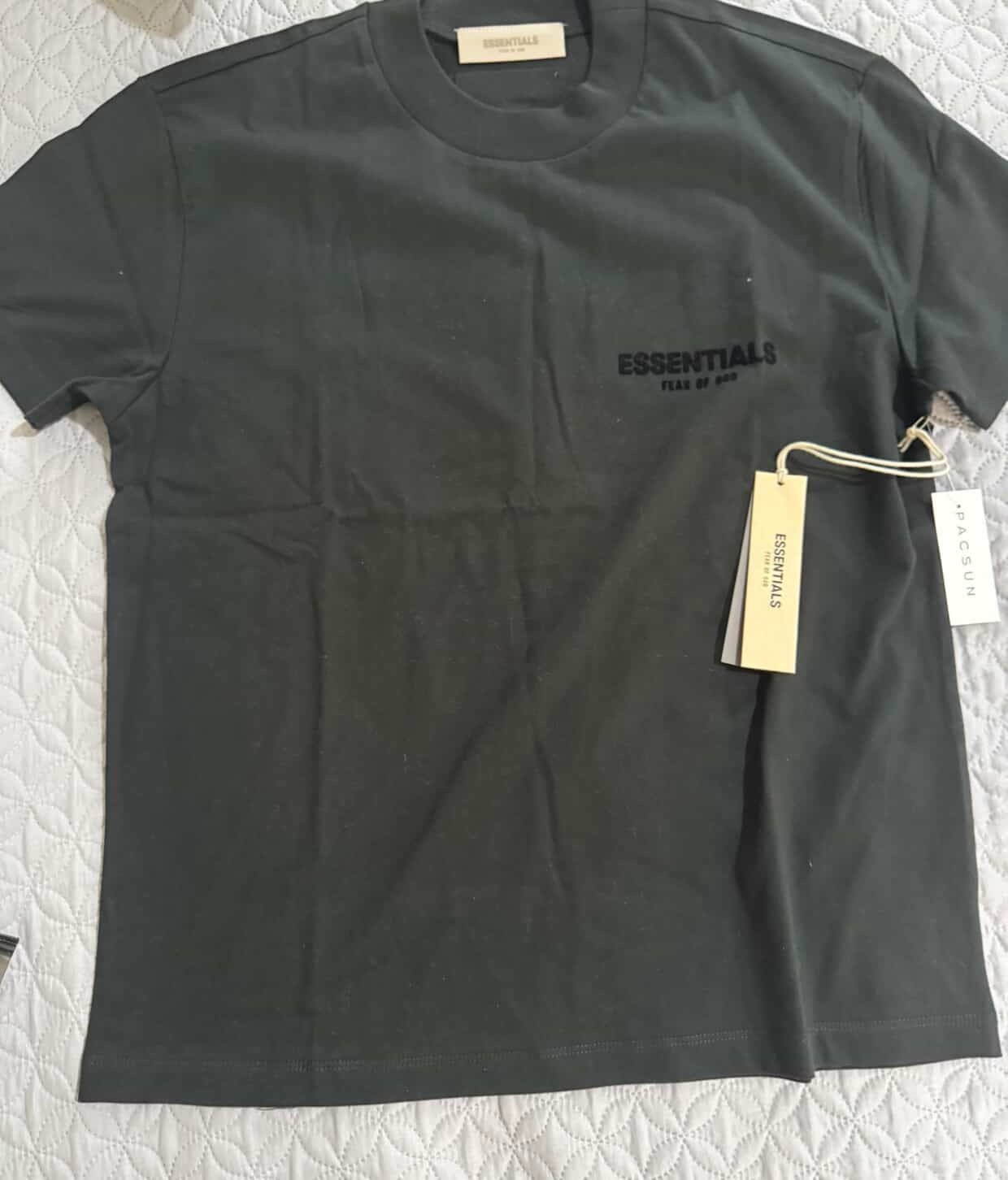 Fear of God Essentials Stretch Limo Black Short Sleeve T-Shirt Size X-Small (XS)