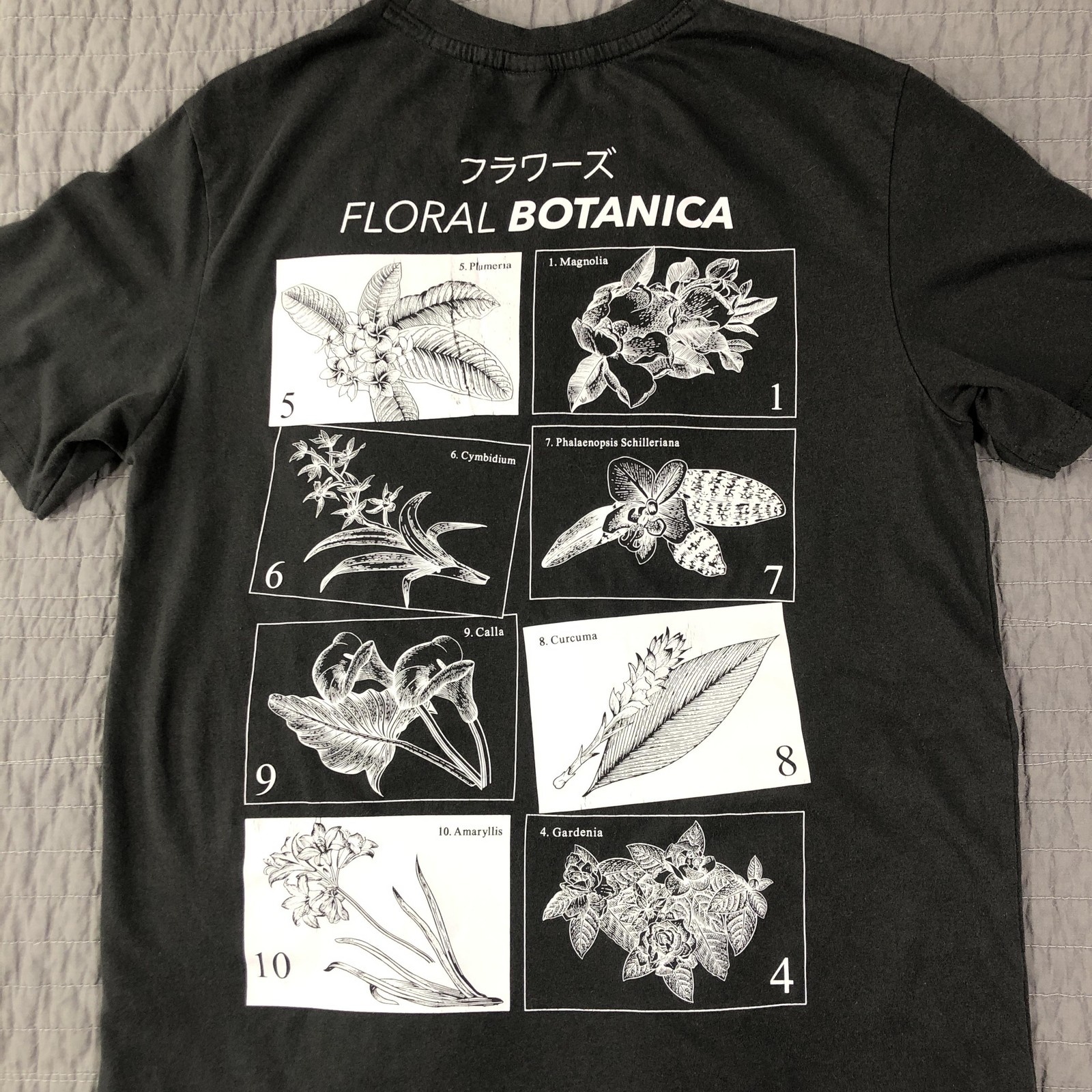 Recycled Threads Shirt Men Small Gray Floral Botanica Embroidered Graphic Tee