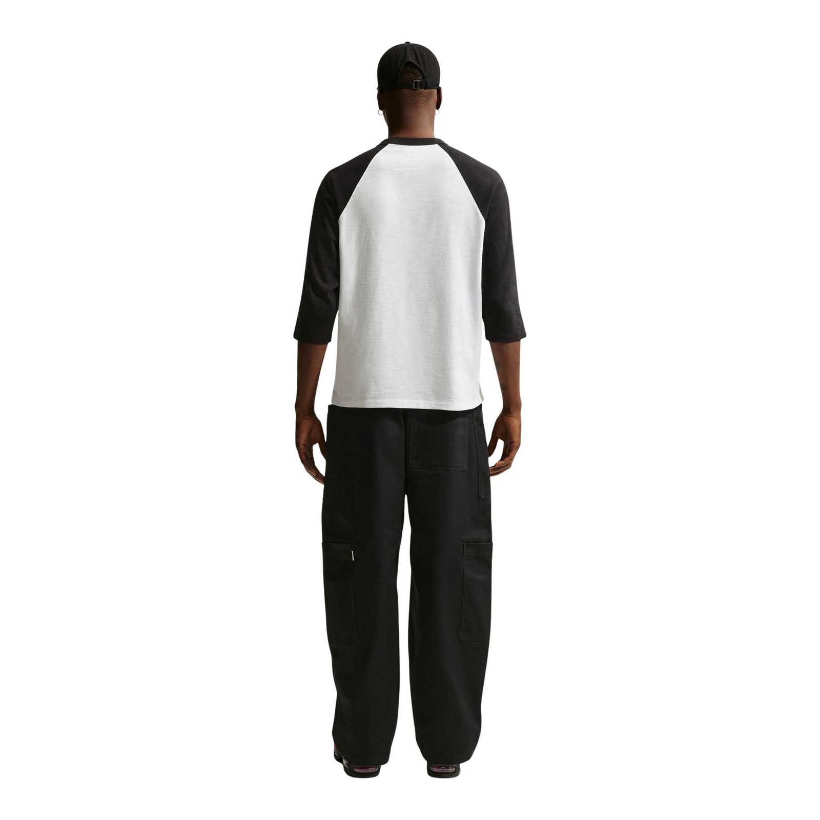 Mens Nike Sportswear Club 3-4 Sleeve Raglan Top_Black/White IF0755-010