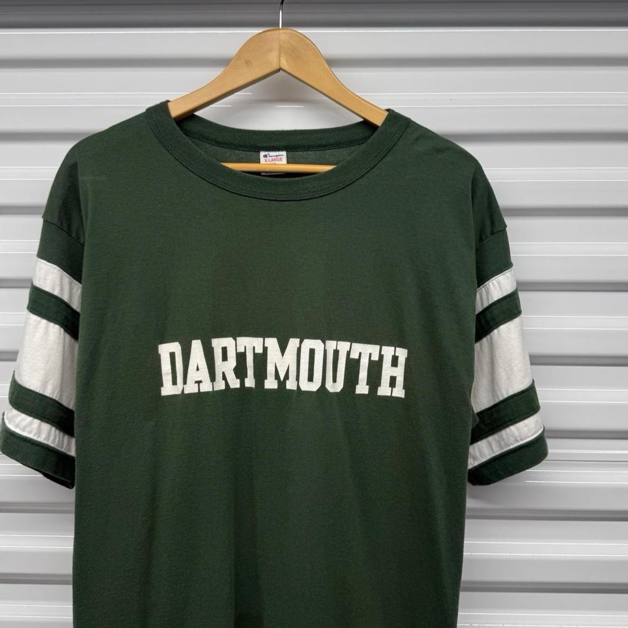 Vintage 80s Champion Dartmouth College Striped Sleeve Jersey T-Shirt Size XL