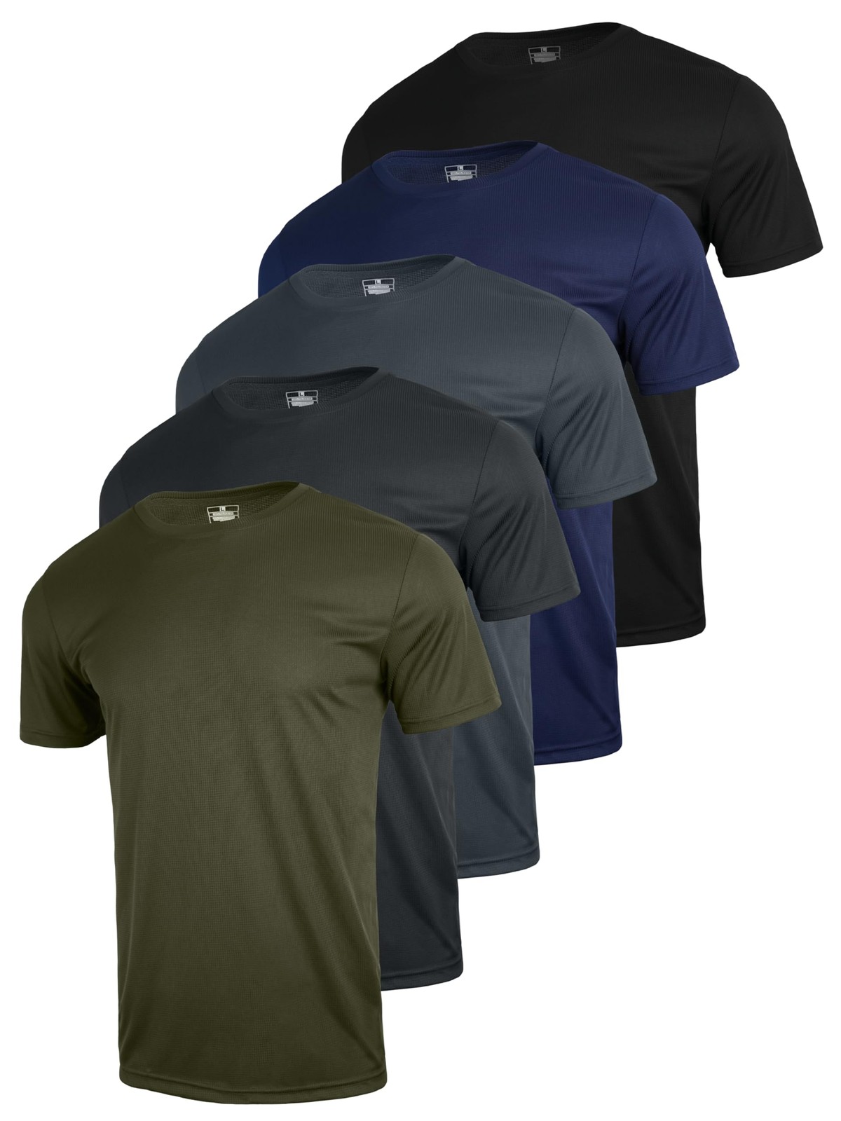 Mens Shirts Quick Dry Fit Tshirts Moisture Wicking Workout Gym 5 Pack Casual …