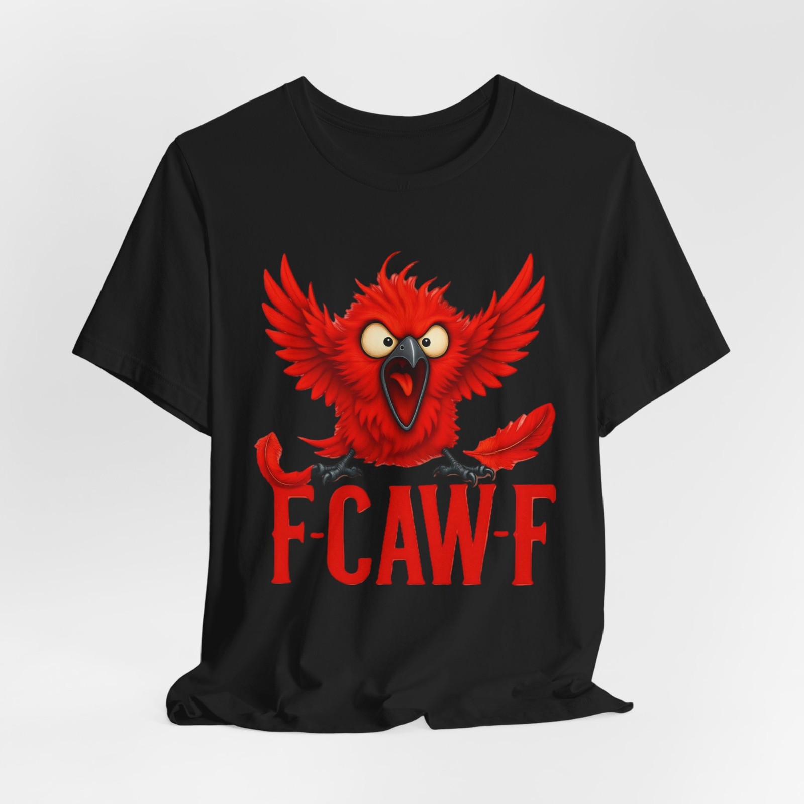Funny Angry Red Bird F-CAW-F Shirt Sarcastic Humor Parody Cartoon F CAW F Crow