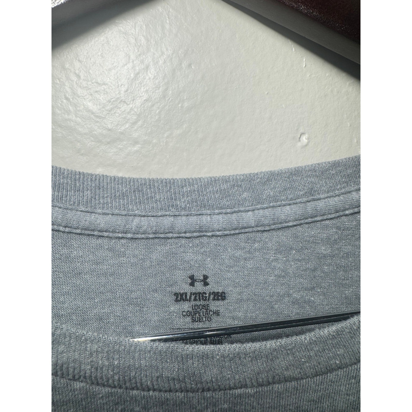 Under Armour Freedom Flag T-Shirt Mens 2XL Gray Heathered Short Sleeve Loose Fit