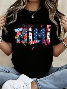 Patriotic Mimi Design With Stars Stripes Fireworks And Summer T-Shirt Unisex