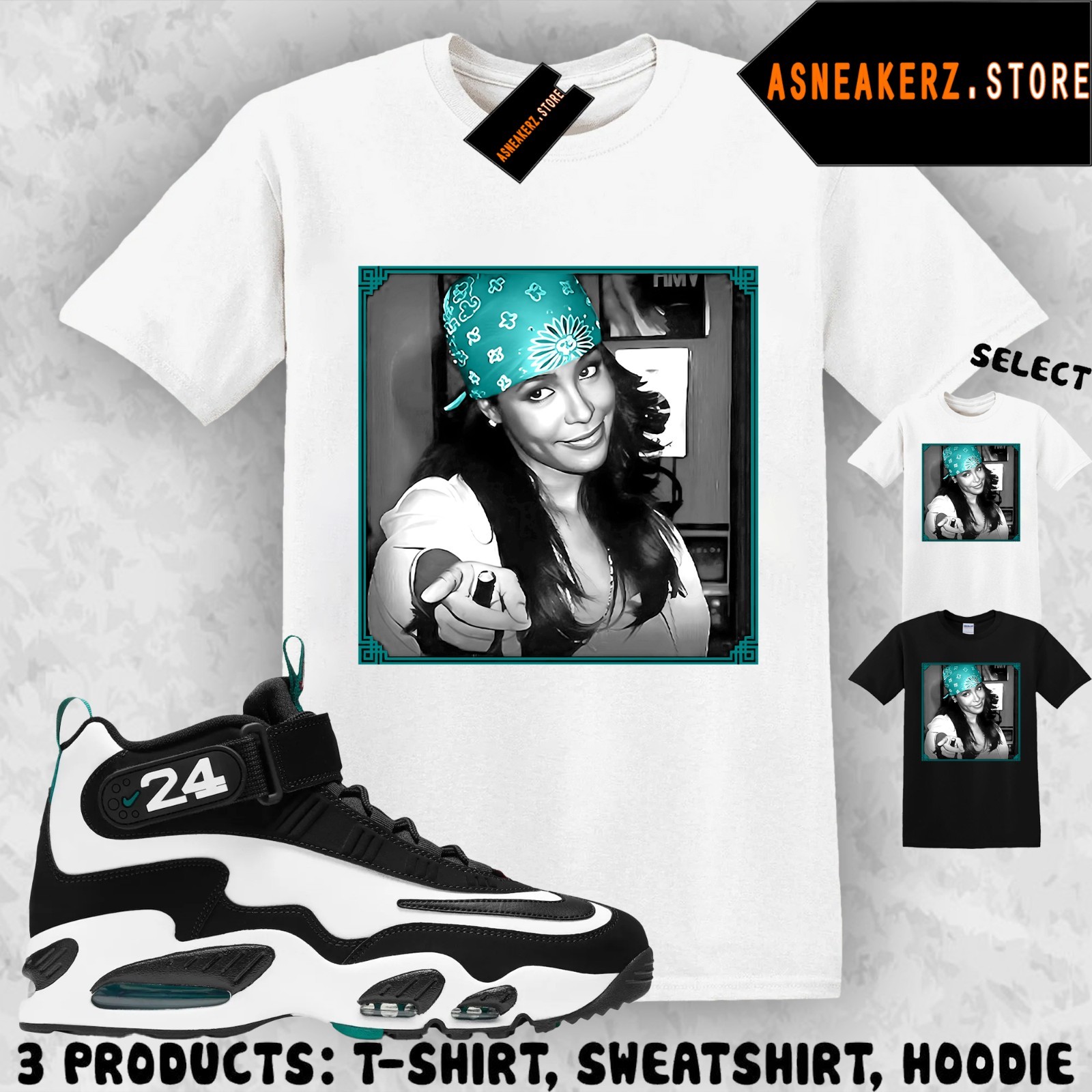 Shirt Matching Air Griffey Max 1 Freshwater To Match Sneaker IMO Aaliyah T-Shirt