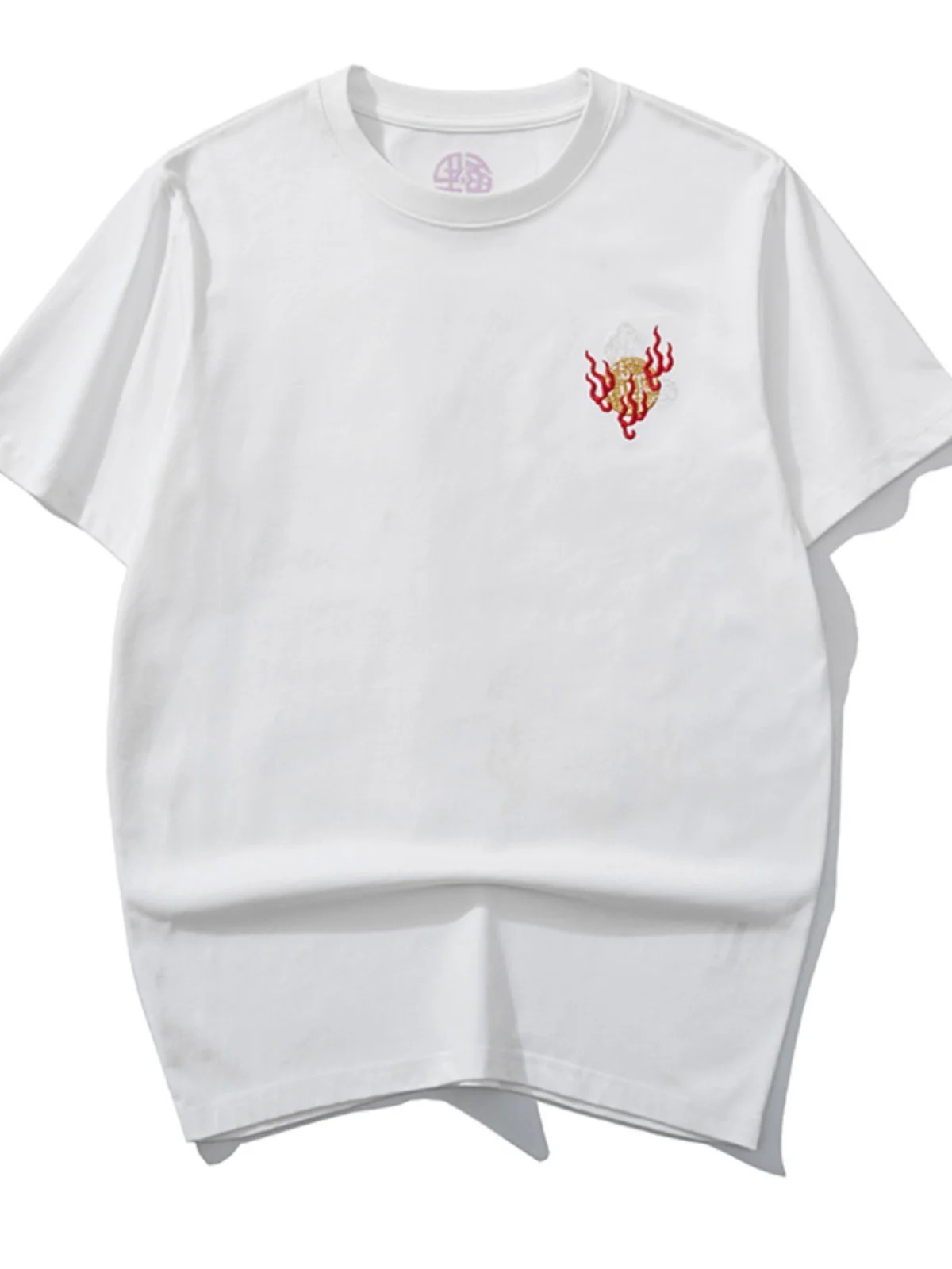 Men Embroidery Dragon T Shirt Hip Hop Streetwear Cotton Short Sleeve Tee