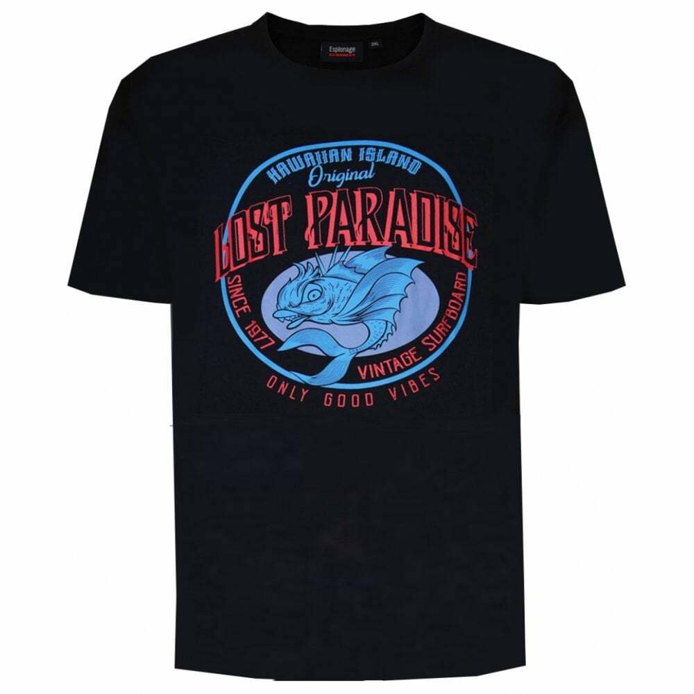 ESPIONAGE NAVY LOST PARADISE PRINT T329 TEE SHIRT 2XL3XL4XL5XL6XL7XL8XL