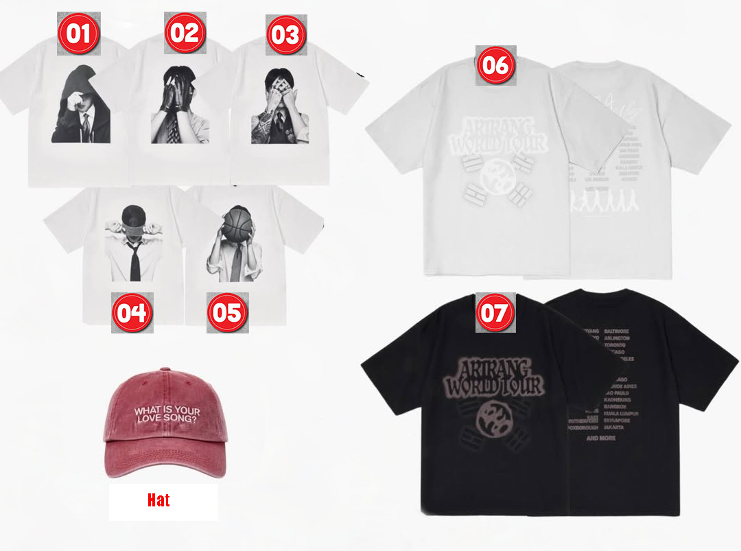 Unisex BTS Arirang Tour Merch Tee, T-Shirt Reprint