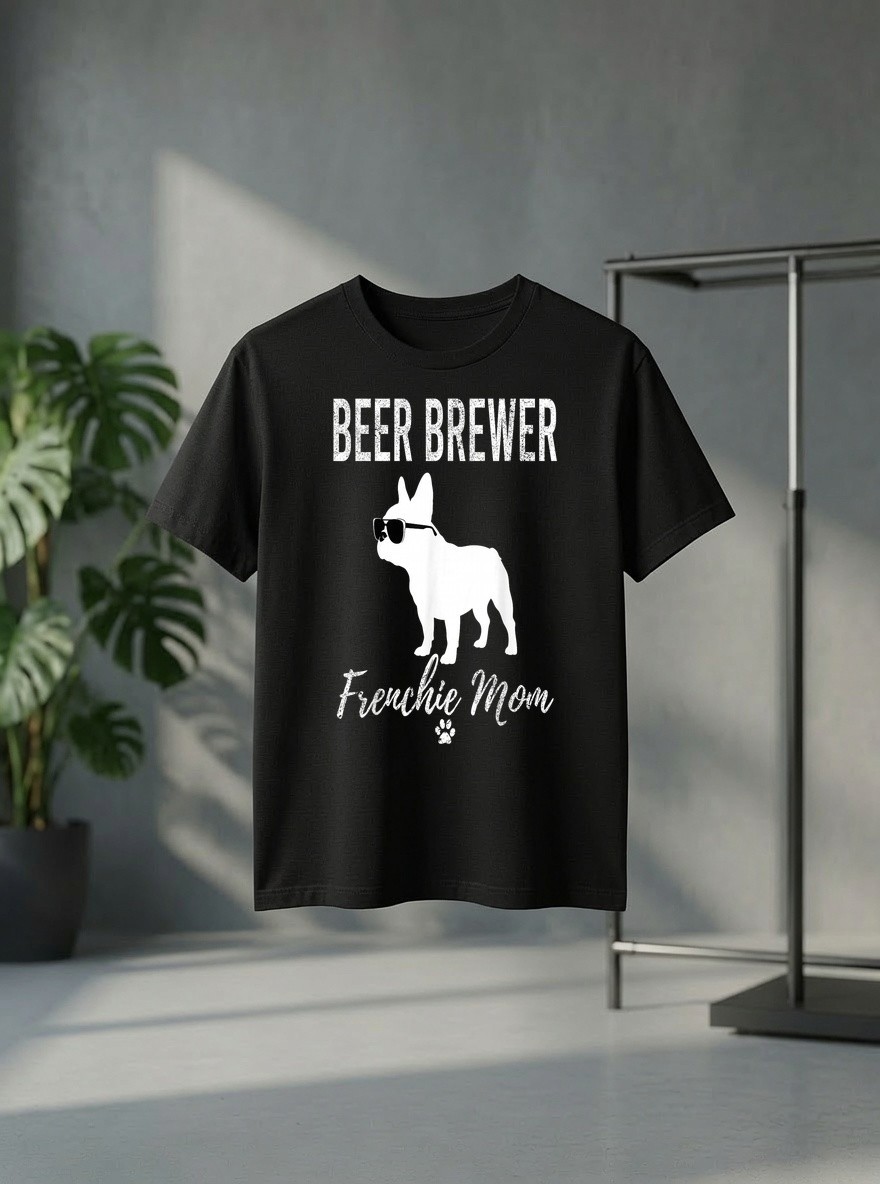 Beer Brewer Frenchie Mom Funny Homebrewer Dog Lover Gift T Shirt