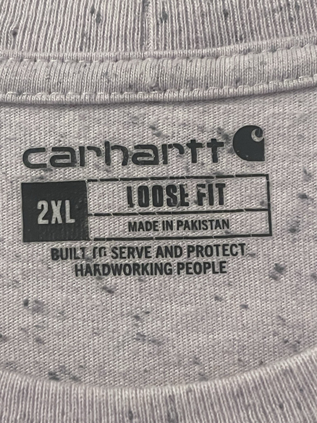 Carhartt Men’s Loose Fit Speckled Pocket Logo Crew Neck T-Shirt pink/purple 2XL