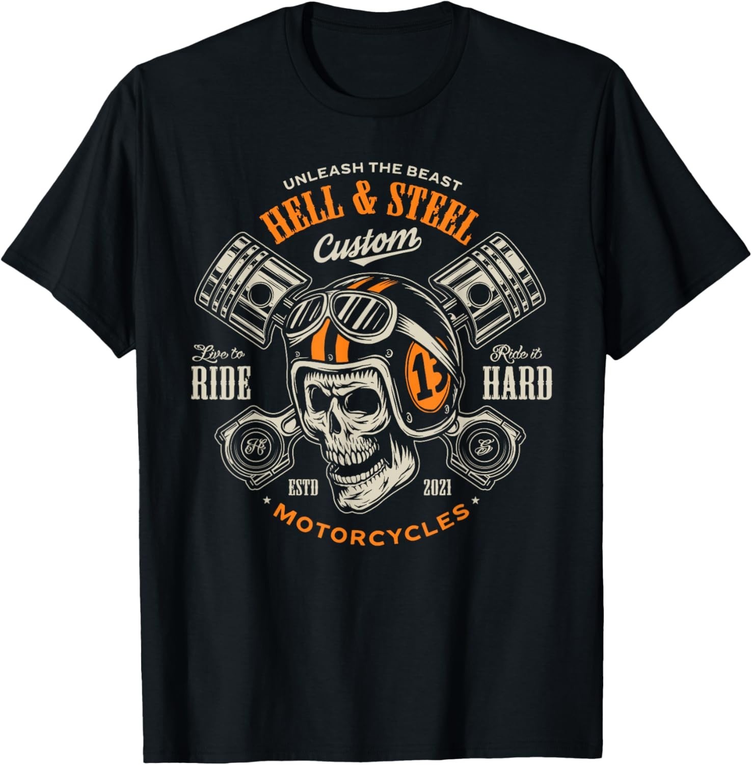 Motorcycle Skull and Piston Crossbones for Men Biker Gift Unisex T-Shirt